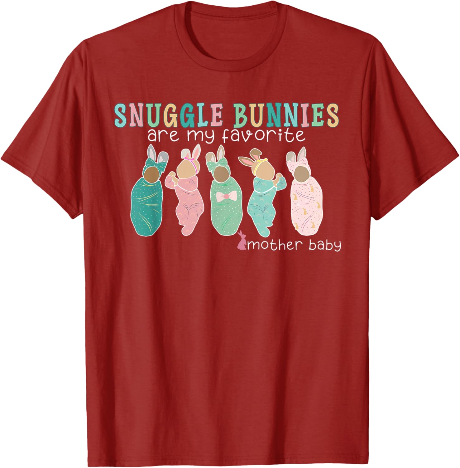 Snuggle Bunnies Mother Baby Nurse Easter T-Shirt for Celebratory Comfort - 10