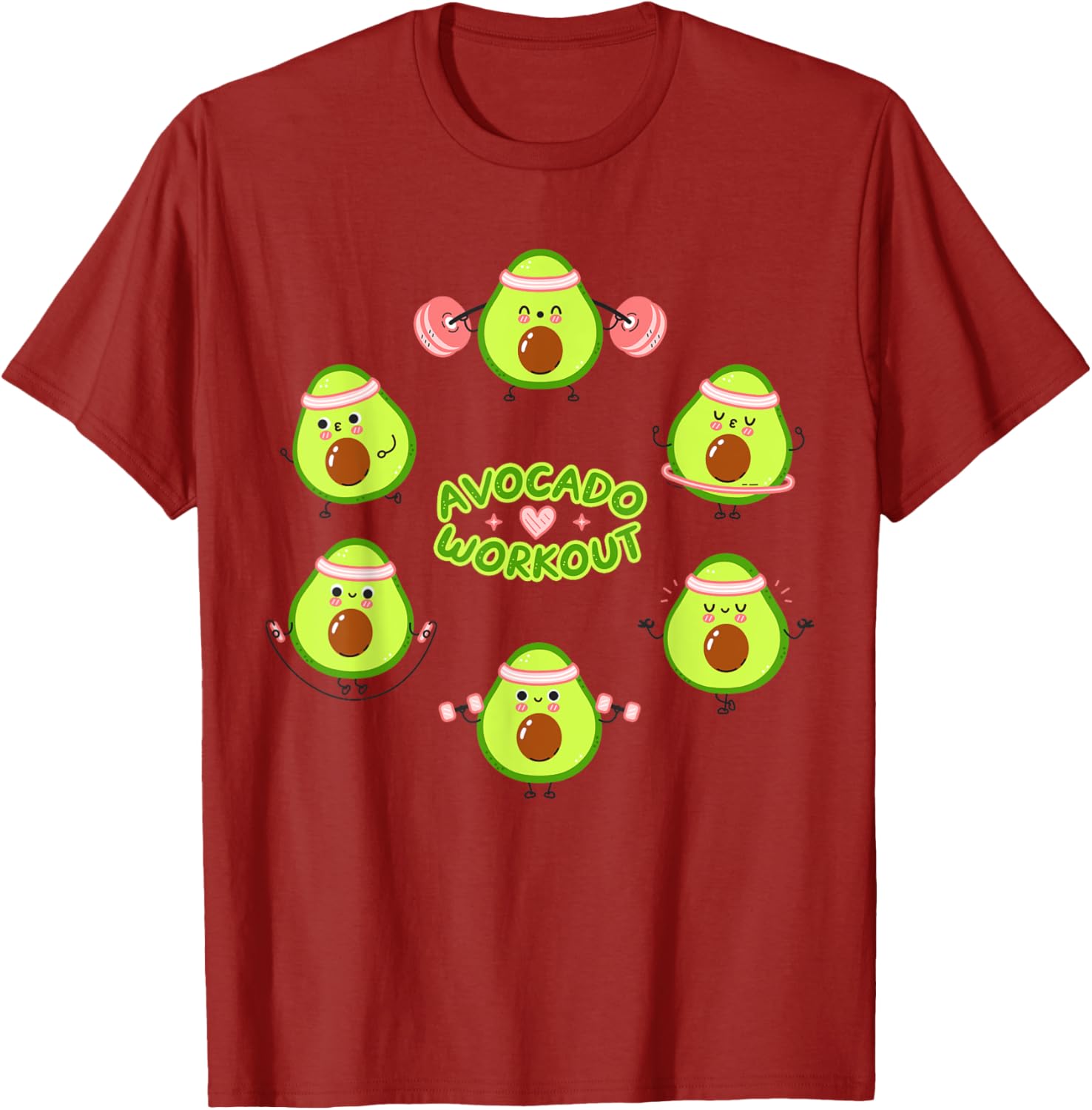 Avocado Workout Guacamole T-Shirt for Vegan Mexican Food Lovers - 23