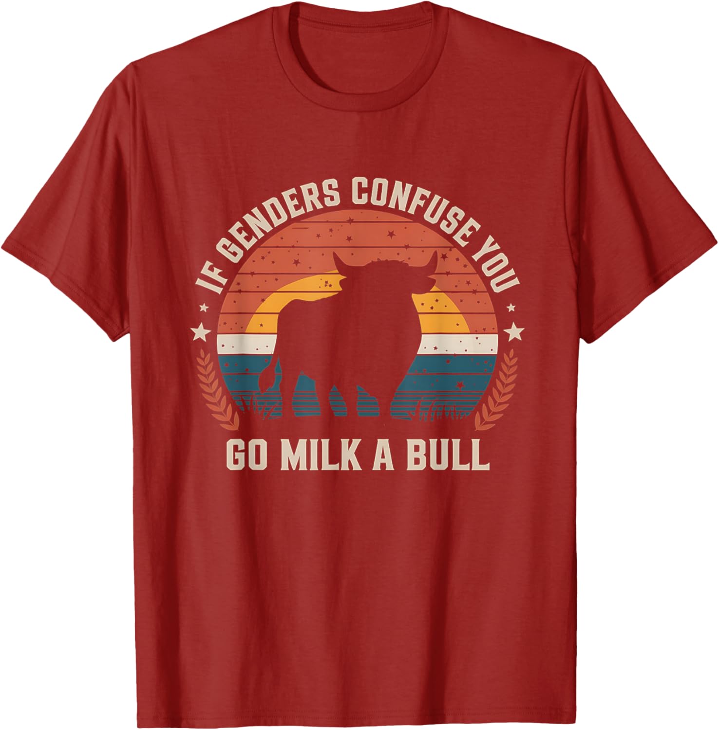 Vintage Funny Quote T-Shirt If Genders Confuse You Go Milk a Bull - 6