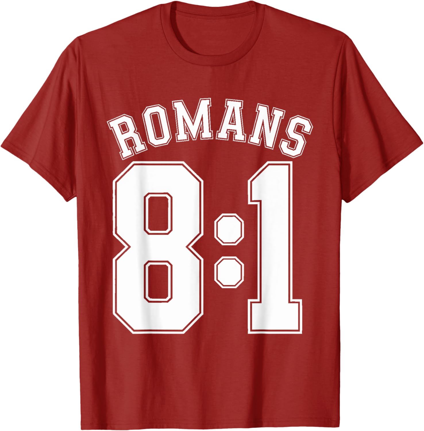 Romans 8:1 Sports Jersey T-Shirt for Christian Motivation and Faith - 15