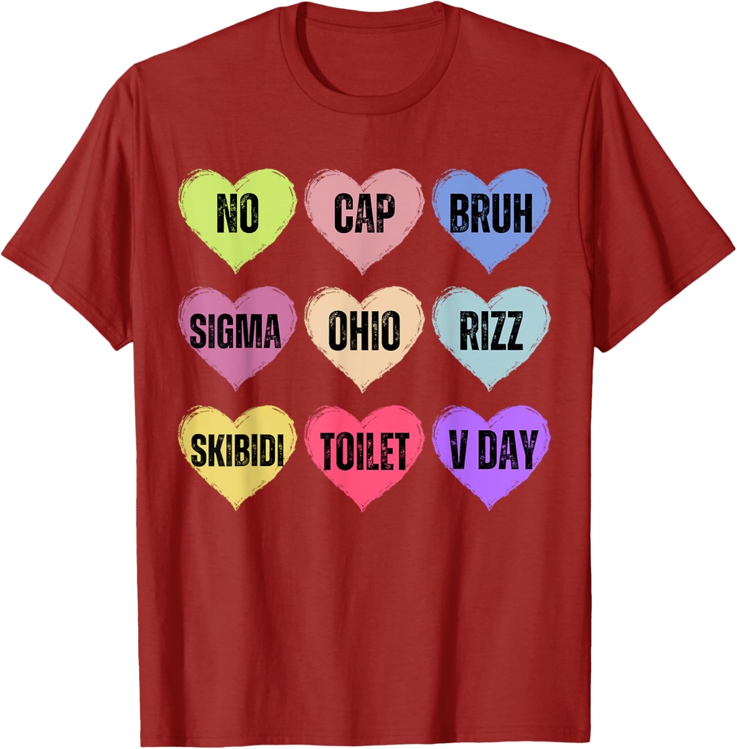 Skibidi Valentine's Day Funny Rizz No Cap T-Shirt for Couples - 5