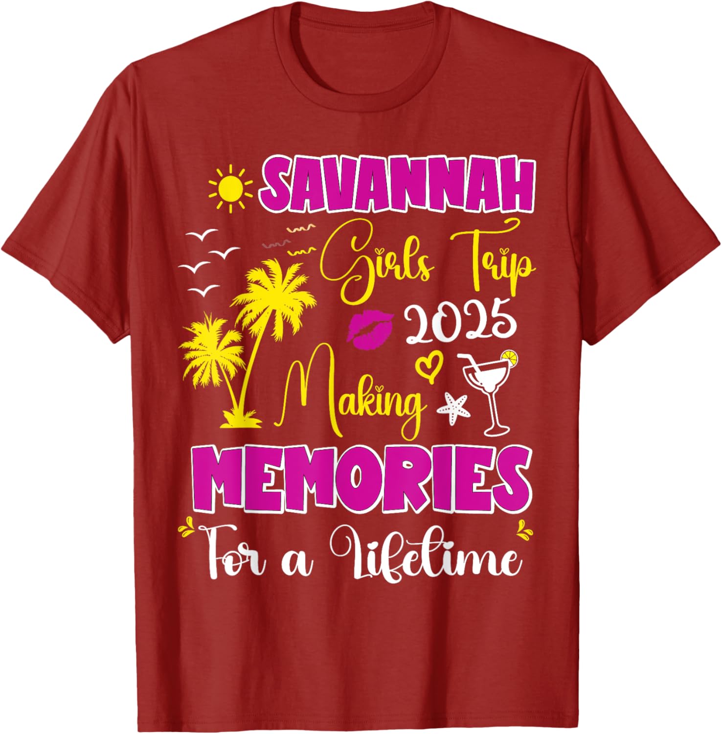 Savannah Girls Trip 2025 Summer Vacation T-Shirt for Women - 15