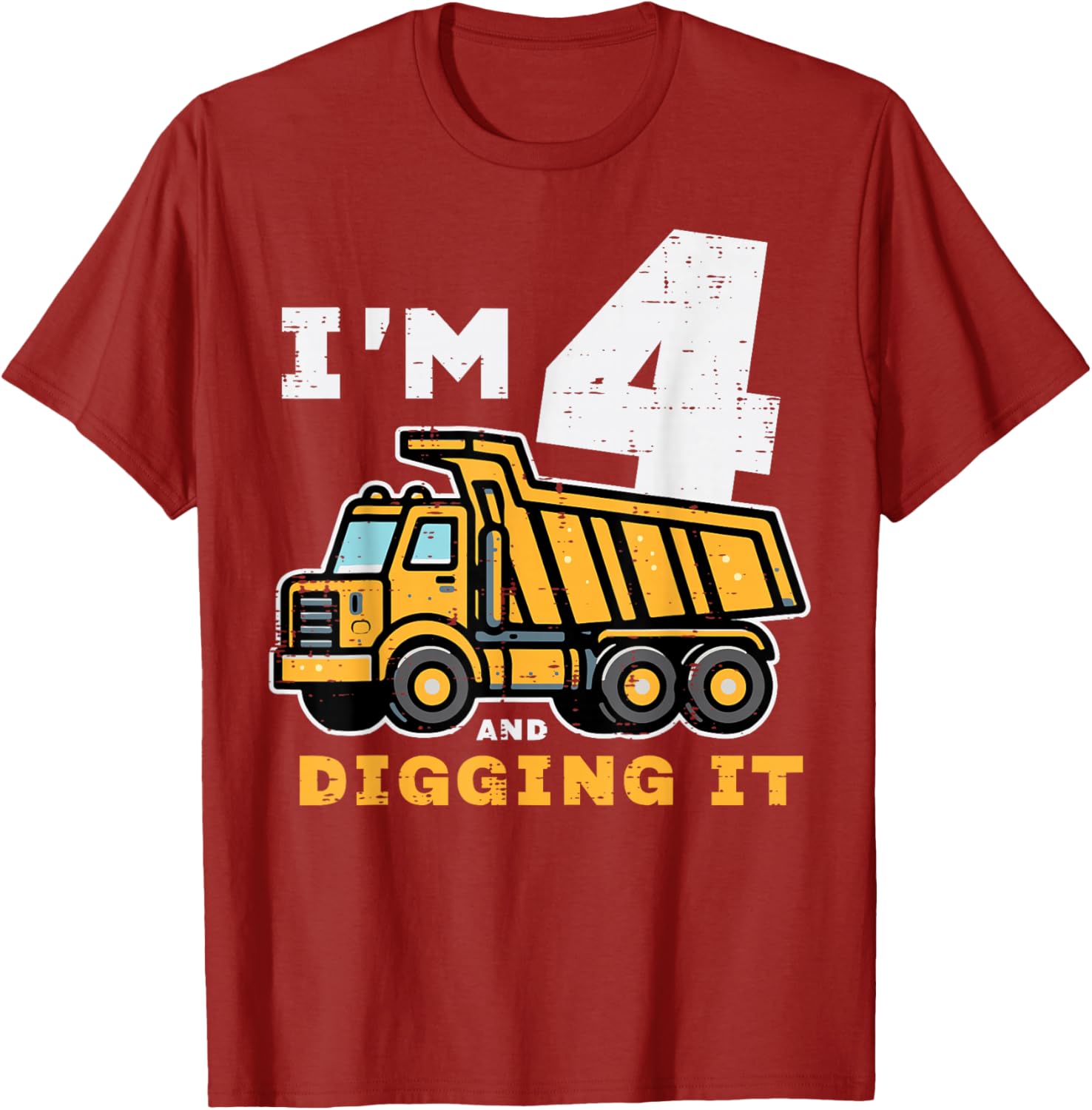Cute 4th Birthday Dump Truck T-Shirt for Kids - Digging It Design - 13
