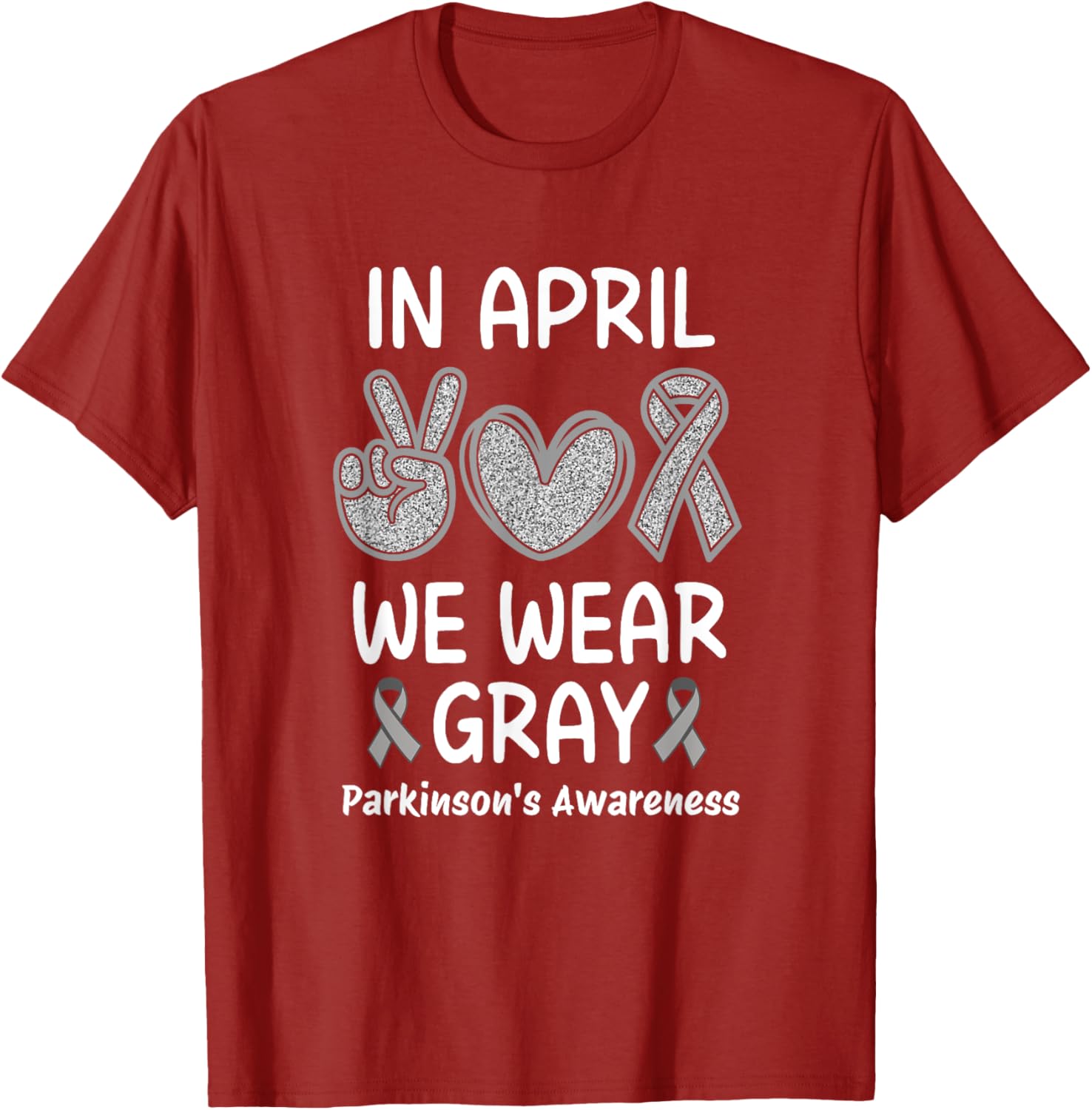 April Gray Parkinson's Awareness Ribbon T-Shirt for Support and Style - 9