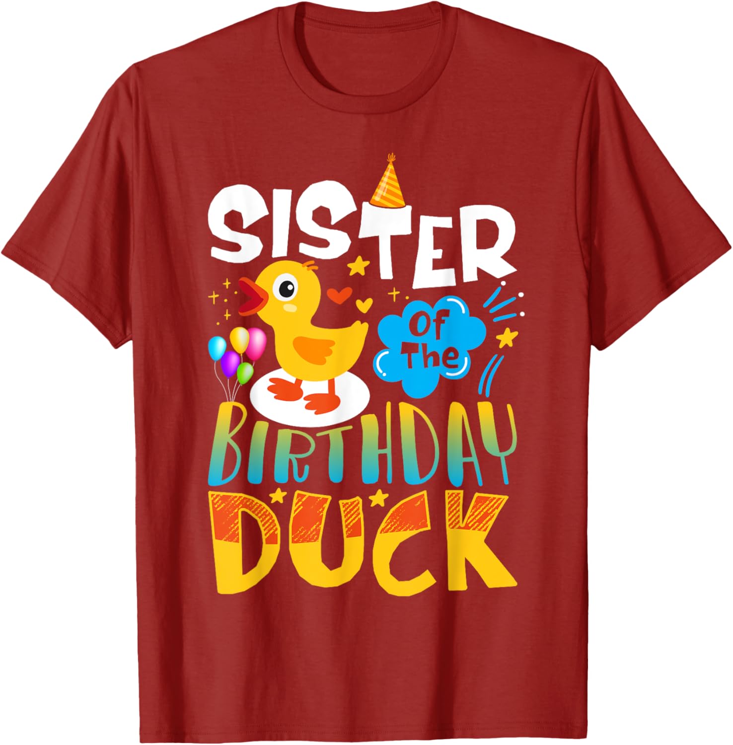 Sister of the Birthday Duck Matching Family Tee for Duck Lovers - 16