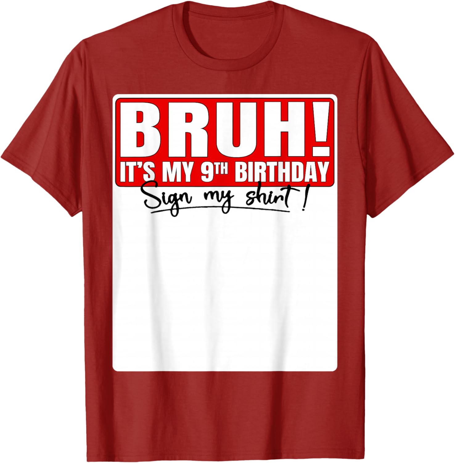 Funny Bruh It's My 9th Birthday T-Shirt for Kids Turning 9 Years Old - 3
