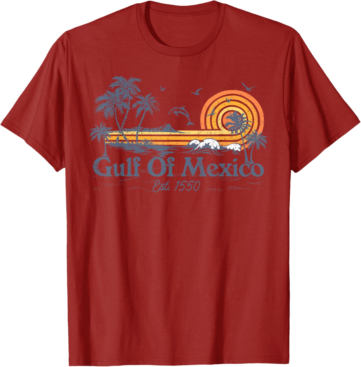 Gulf of Mexico Est 1550 Retro Vintage Beach T-Shirt for Beach Lovers - 11
