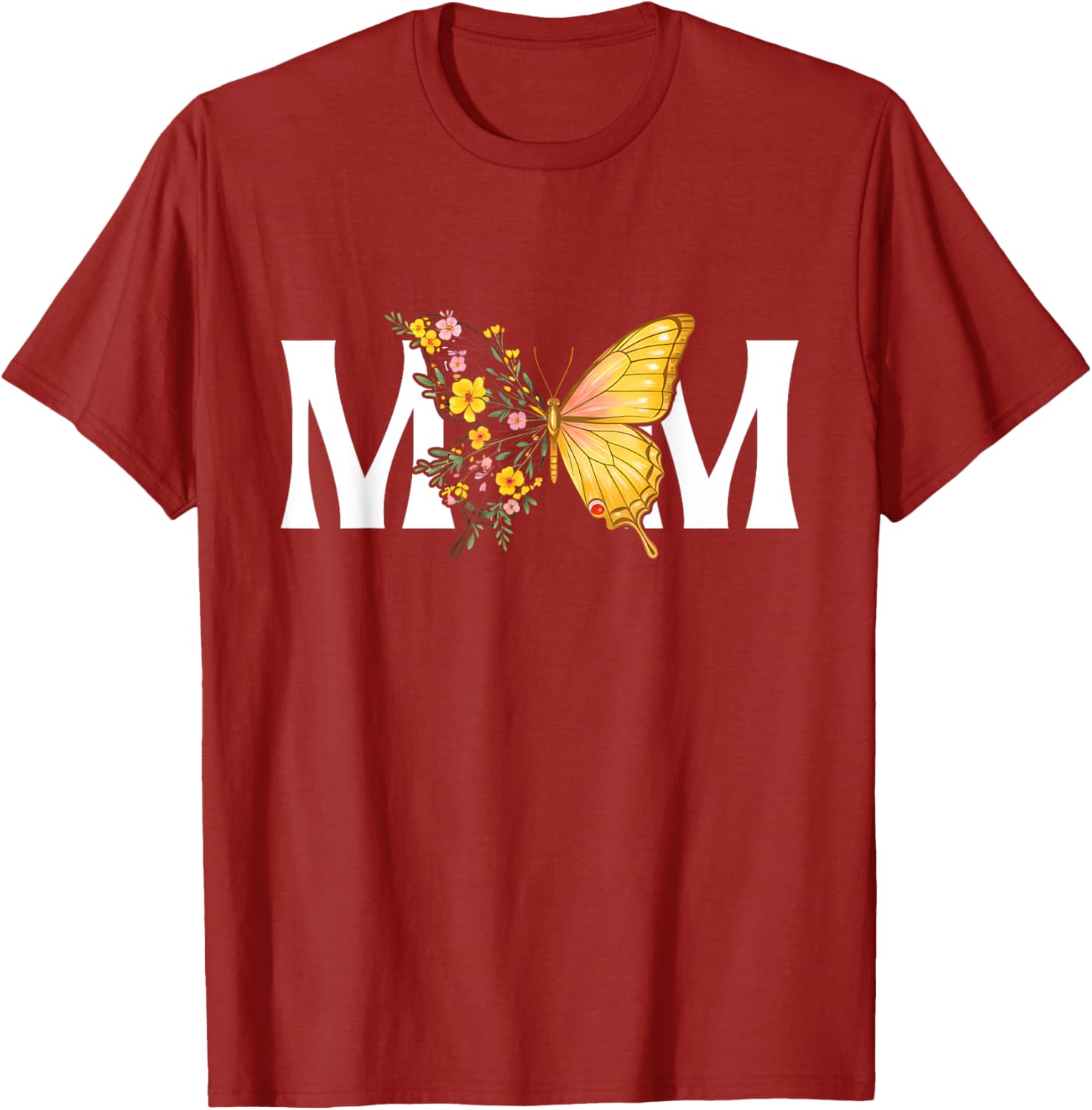 Cute Mother's Day Butterfly MOM Flower T-Shirt for Moms and Gifts - 3