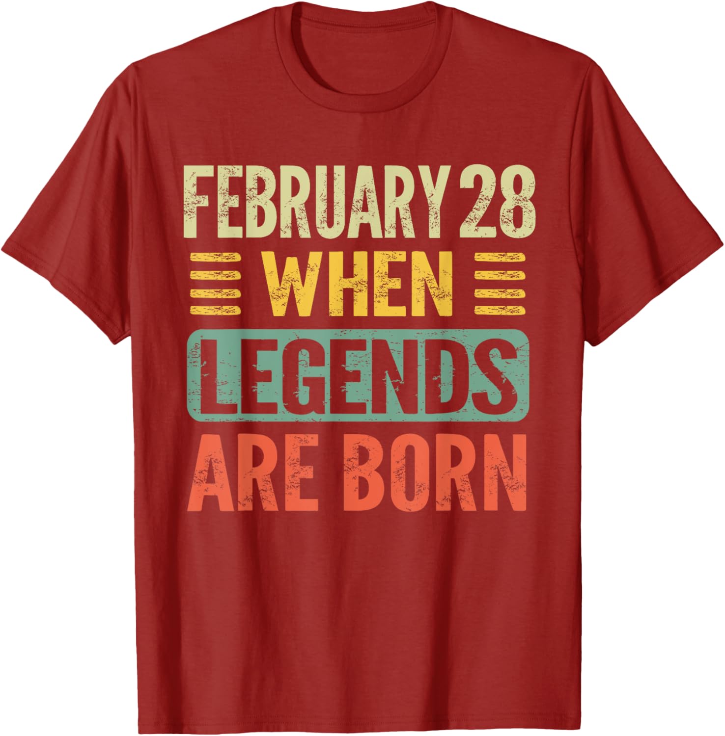 February 28 Legends Born Vintage T-Shirt for Birthday Celebration - 15