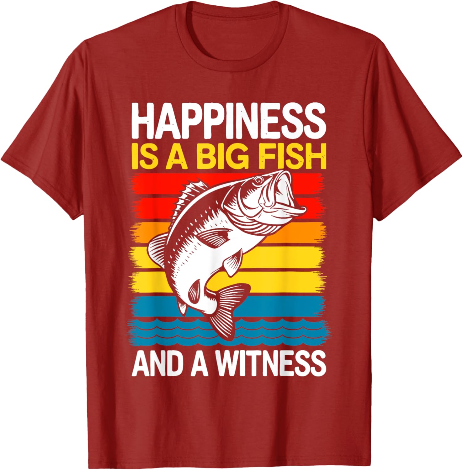 Catch the Joy: Big Fish and Witness Bass Fishing T-Shirt for Anglers - 13