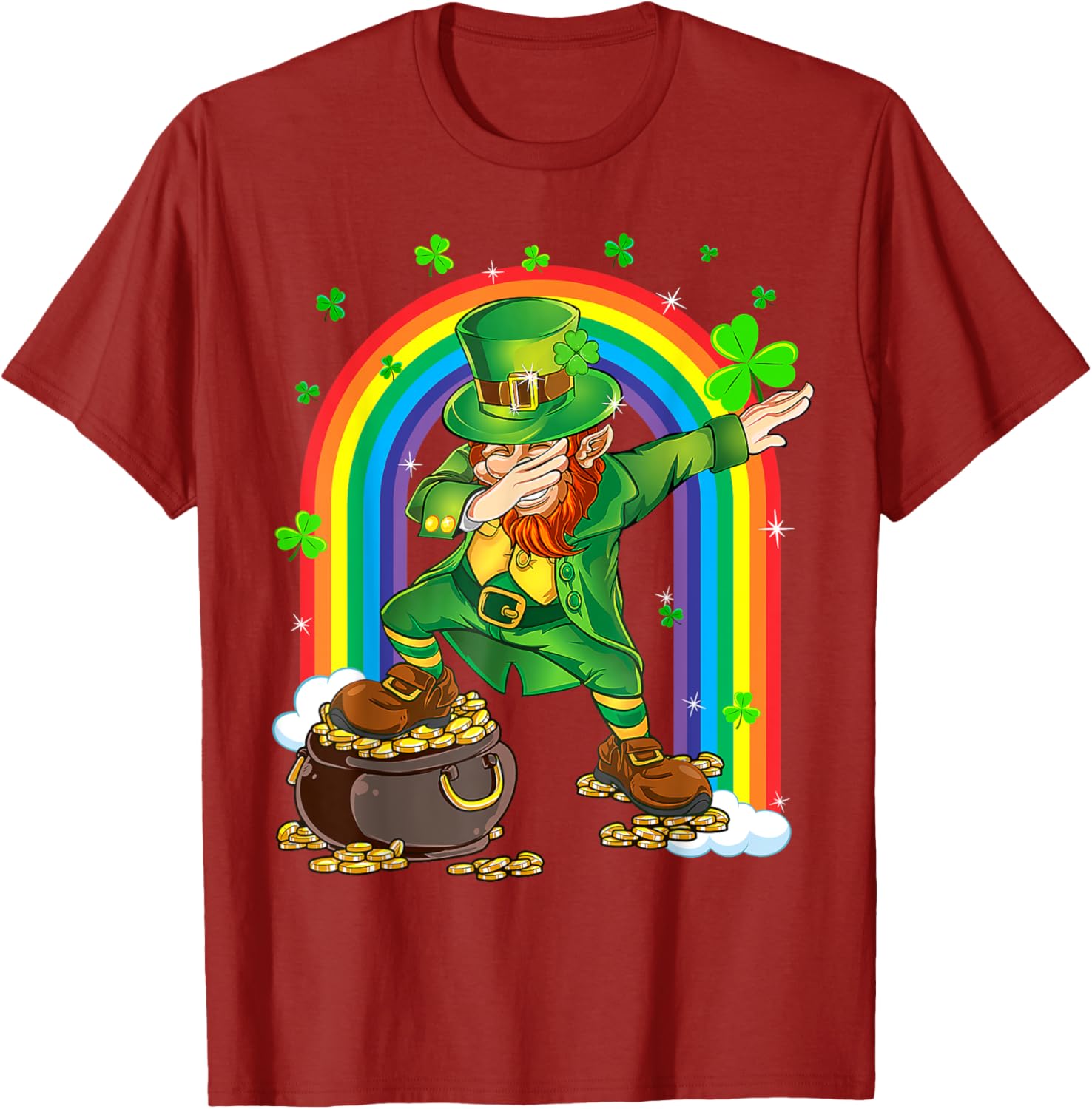 Cool 2025 St Patrick's Day Dabbing Leprechaun T-Shirt for Kids and Adults - 1