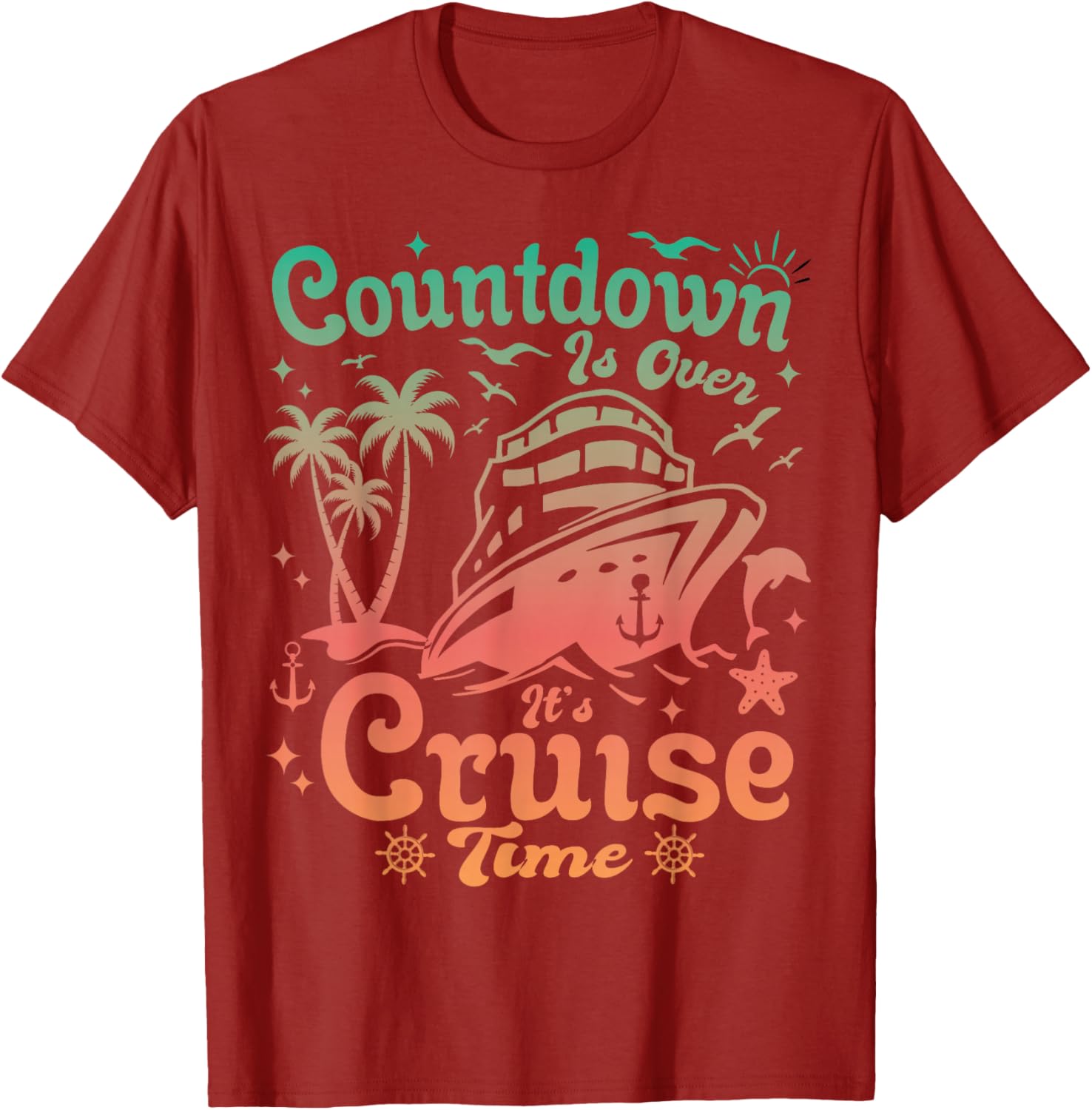Countdown Is Over It's Cruise Time Family Vacation T-Shirt for Fun Trips - 13