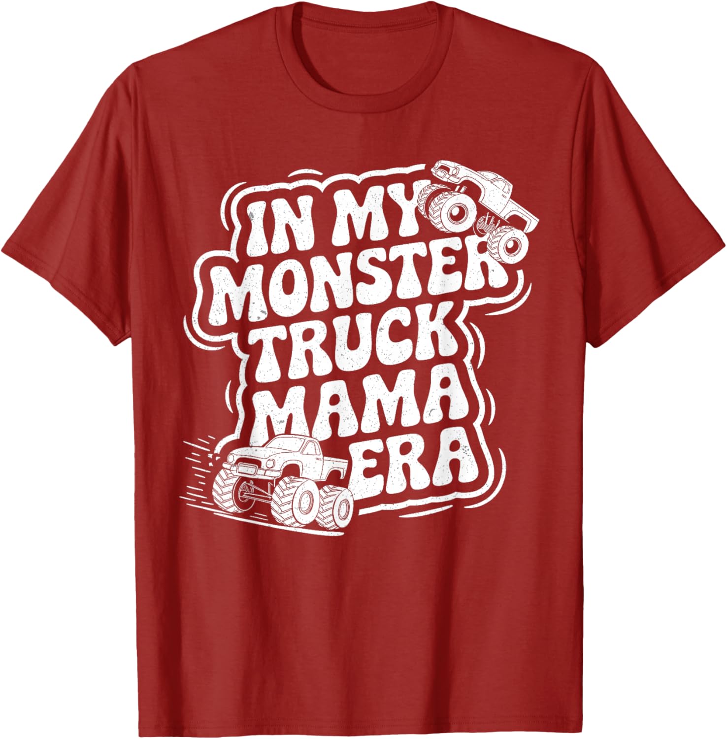 Groovy Monster Truck Mama Era T-Shirt for Fun Loving Moms on Mother's Day - 13
