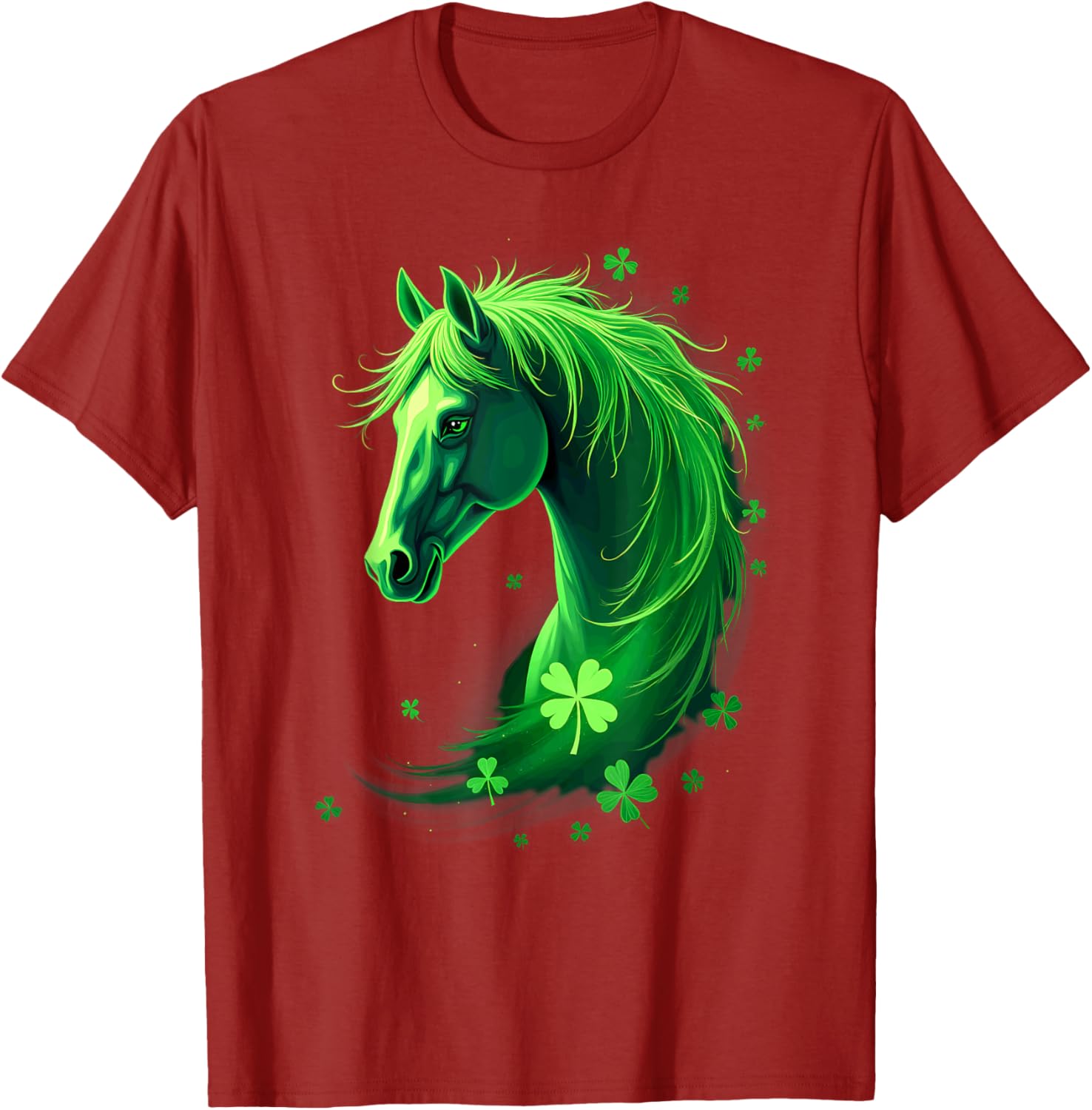 St Patrick's Day Horse Shamrocks T-Shirt for Festive Celebrations - 2