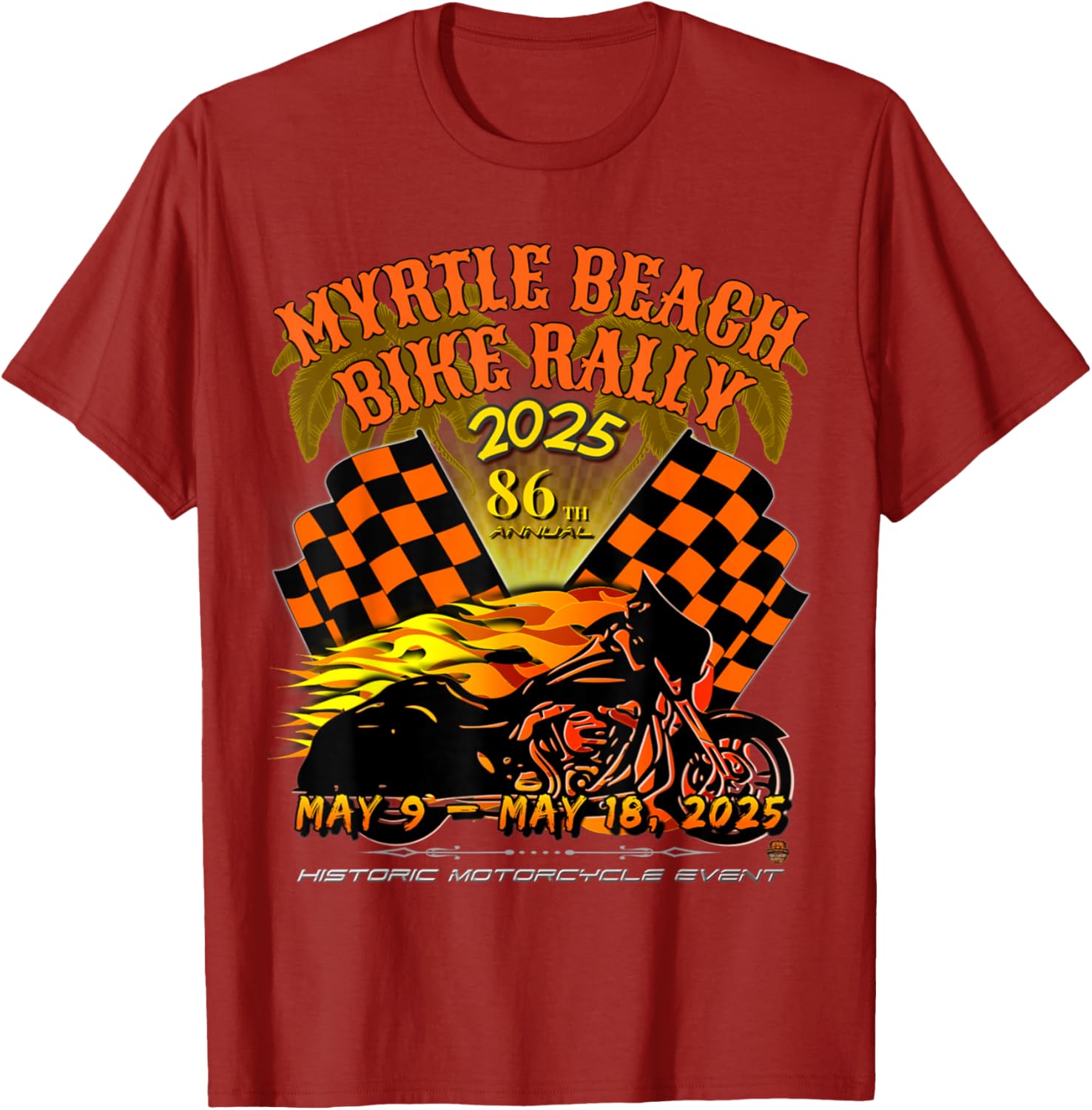 2025 Myrtle Beach Bike Rally Vintage Art T-Shirt for Classic Riders - 3