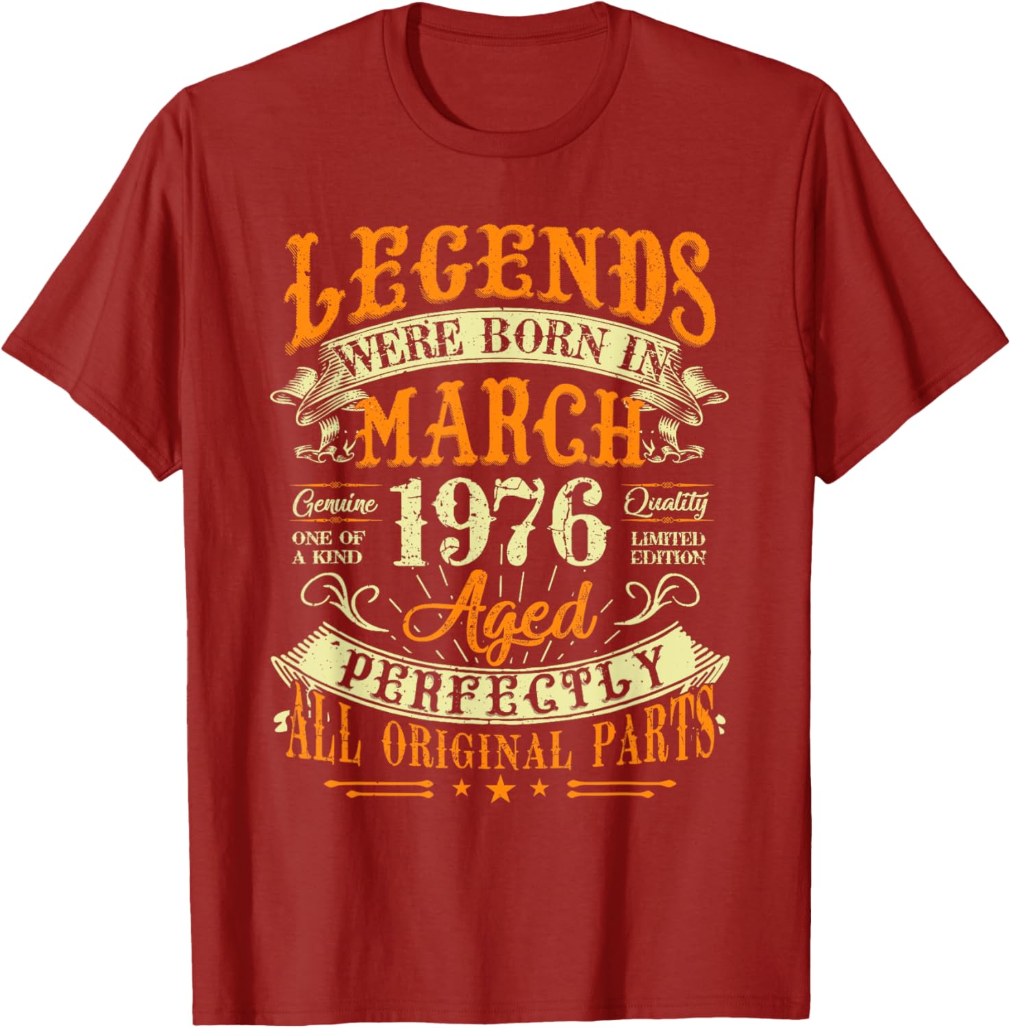 49th Birthday Gift T-Shirt for Legends Born in March 1976 - 15