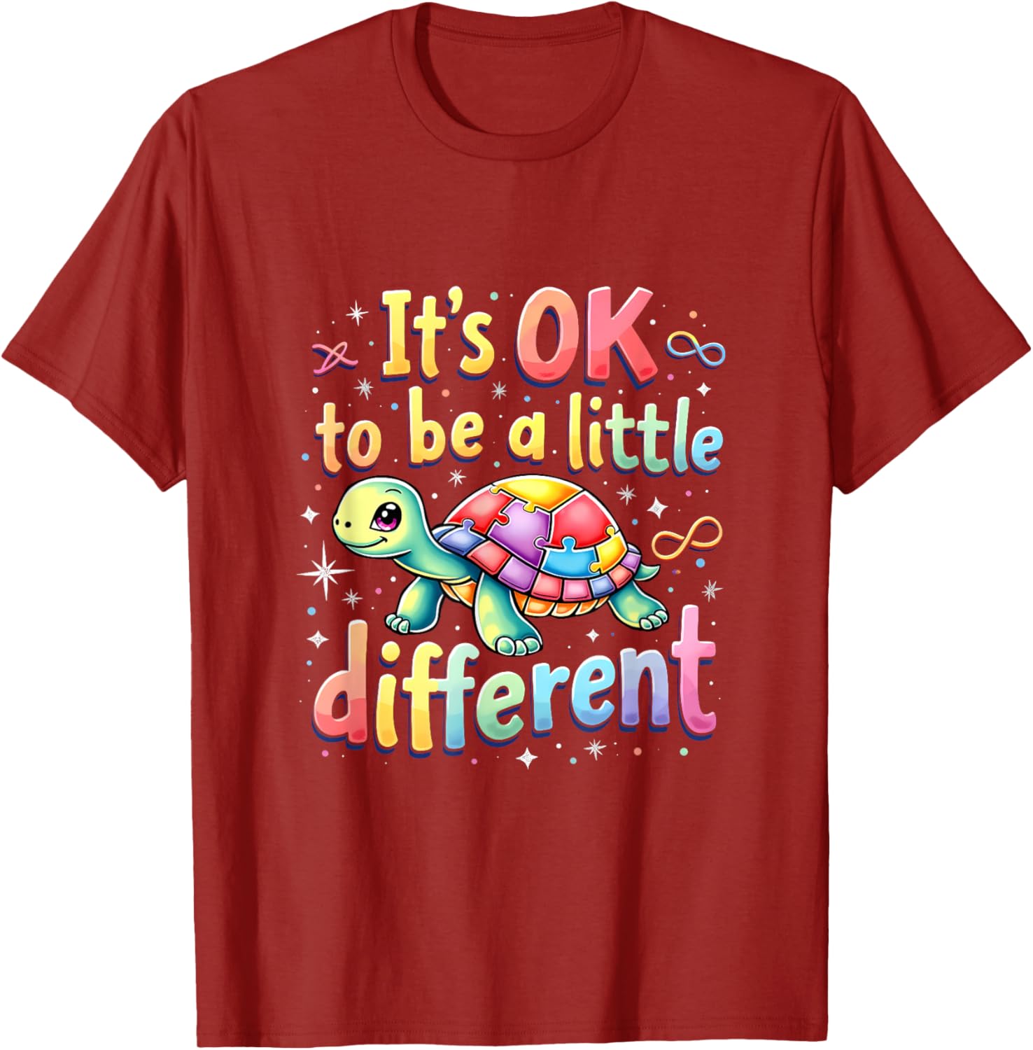 Autism Awareness Turtle T-Shirt It's Okay to Be Different Fun Tee - 13