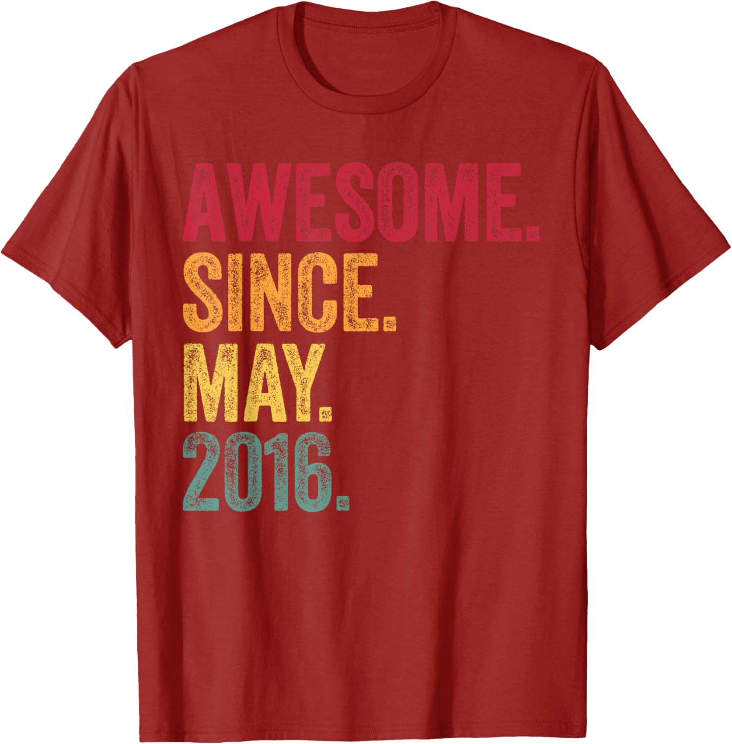 Awesome Since May 2016 Vintage T-Shirt for 9th Birthday Celebration - 1