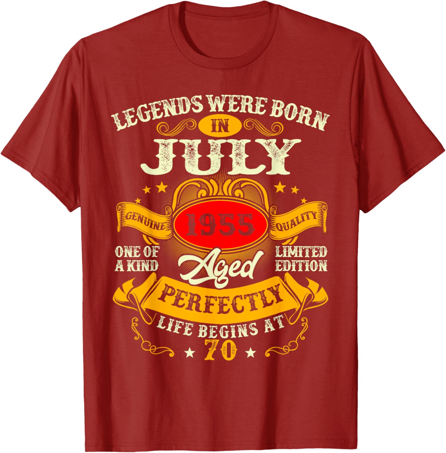 Vintage Retro 70th Birthday T-Shirt for July 1955 Legends Men Women - 10