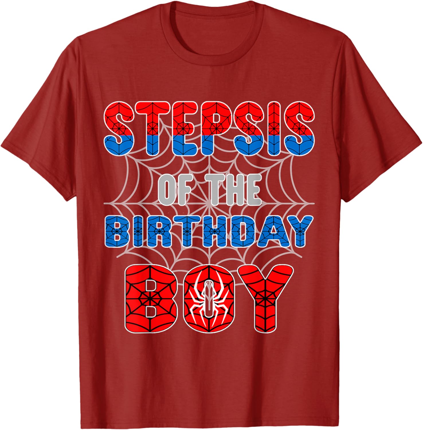 Spider Web Birthday Party T-Shirt for Step Sis of the Birthday Boy - 23