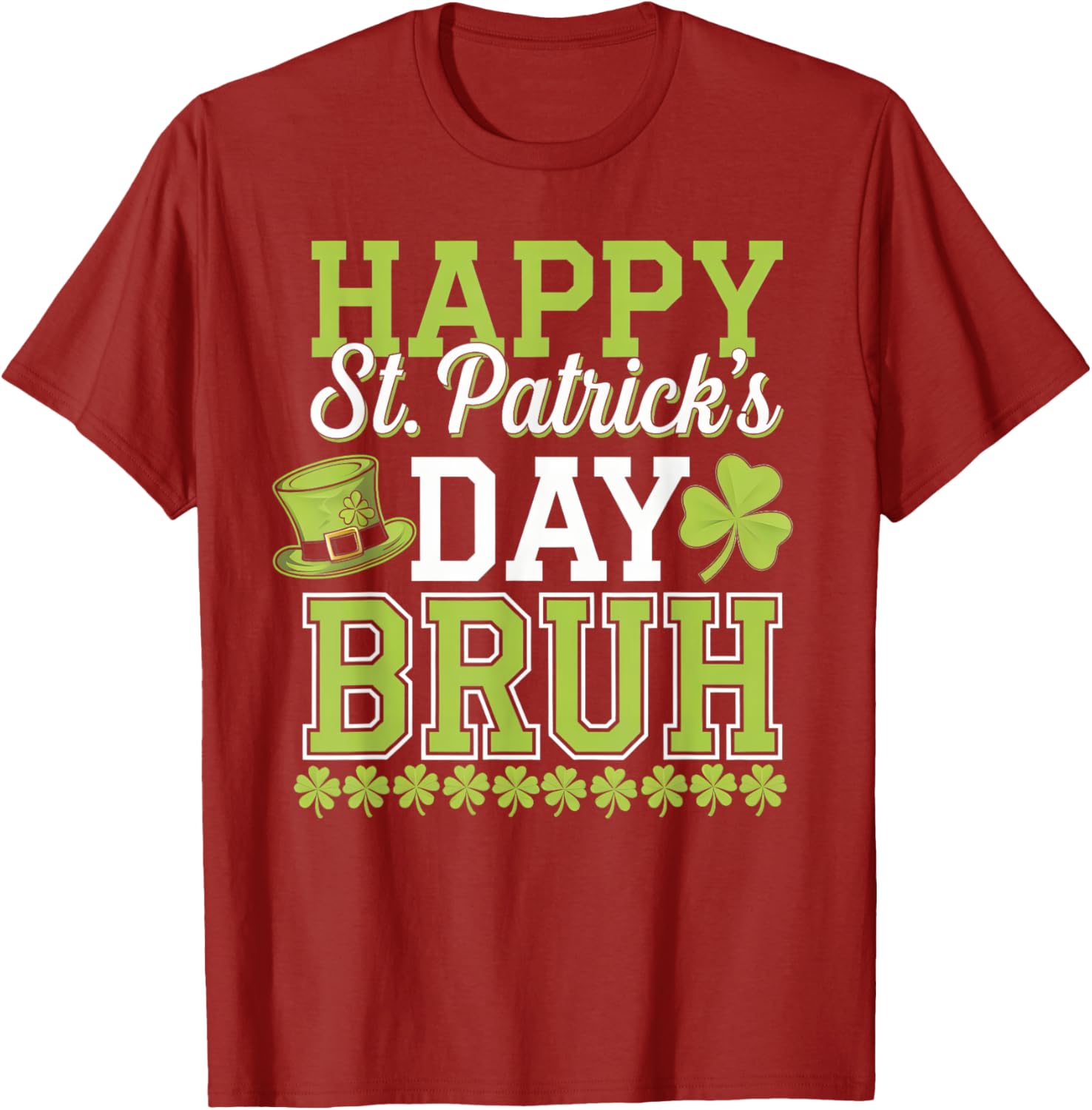 Bruh St Patricks Day T-Shirt for Boys and Teens Fun Green Tee - 1