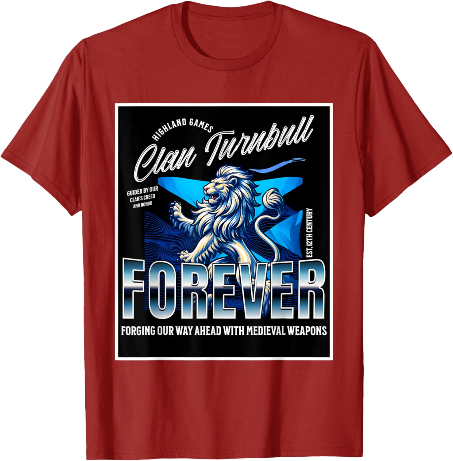 Clan Turnbull Strength and Honor Lion Roots T-Shirt for Family Pride - 3