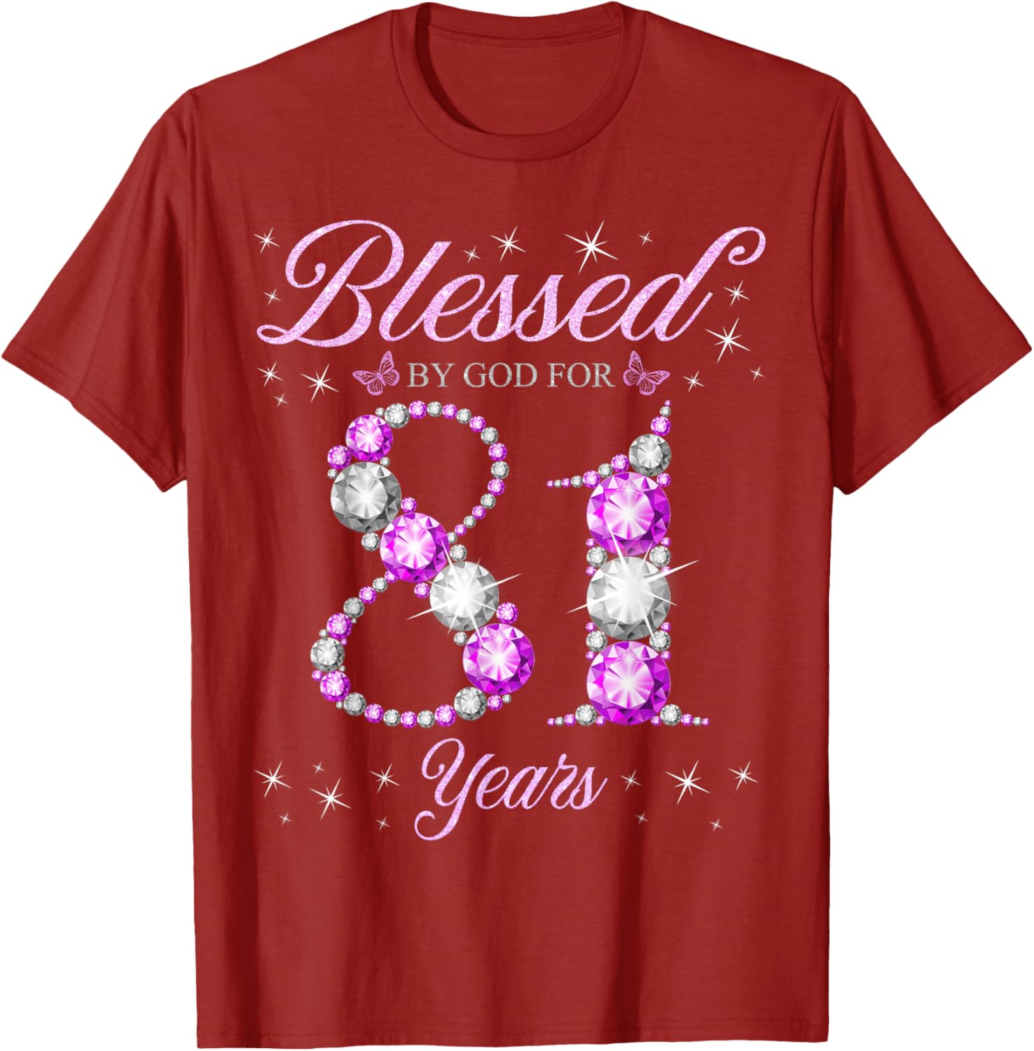 Blessed By God 81st Birthday T-Shirt for Celebrating 81 Years - 8