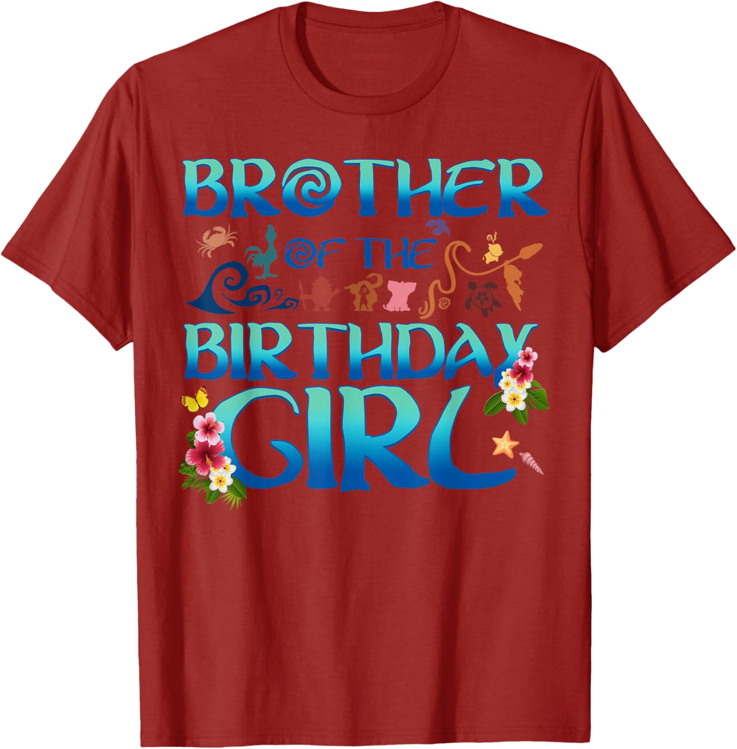 Brother of the Birthday Girl Cute Oceania Adventure Family T-Shirt - 8