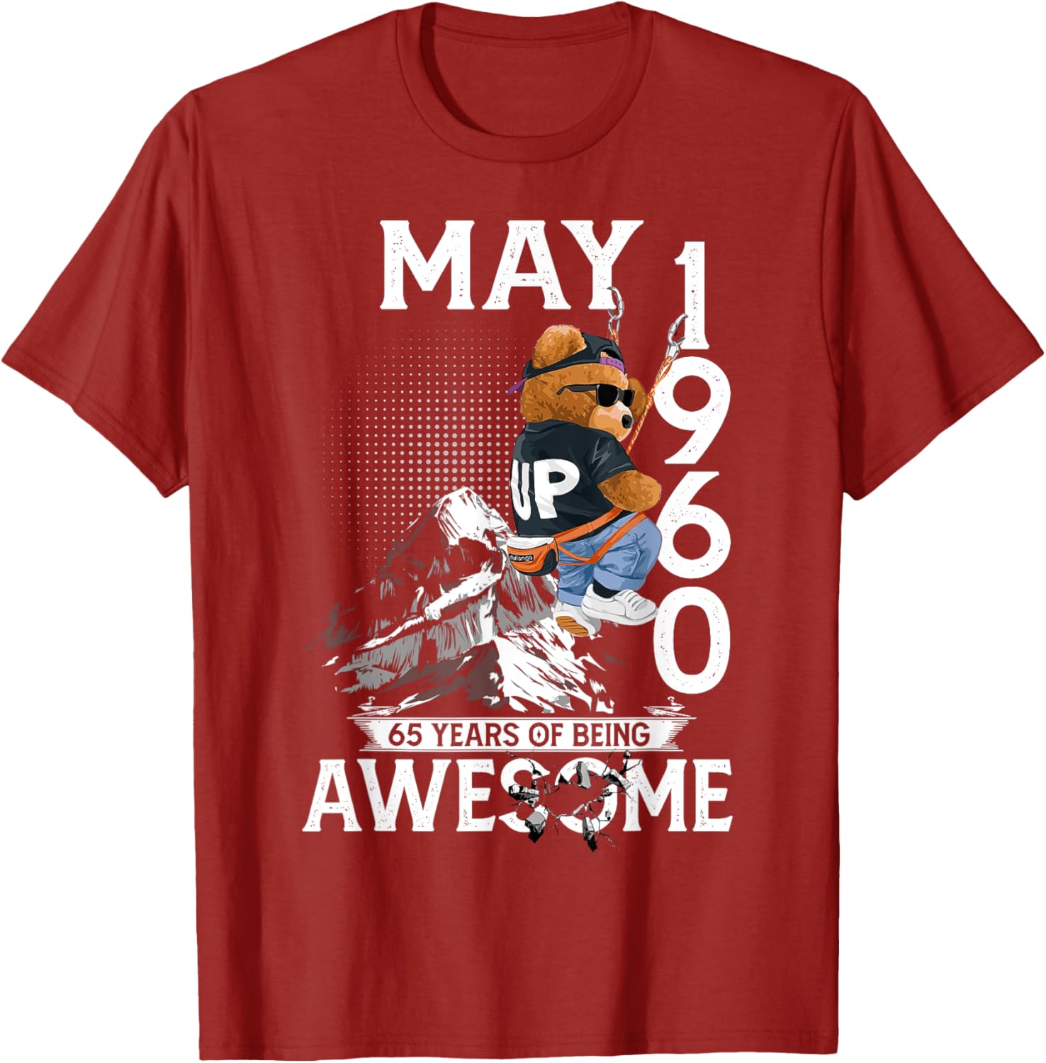 65th Birthday Bear Legends T-Shirt for Men May 1960 Vintage Style - 25