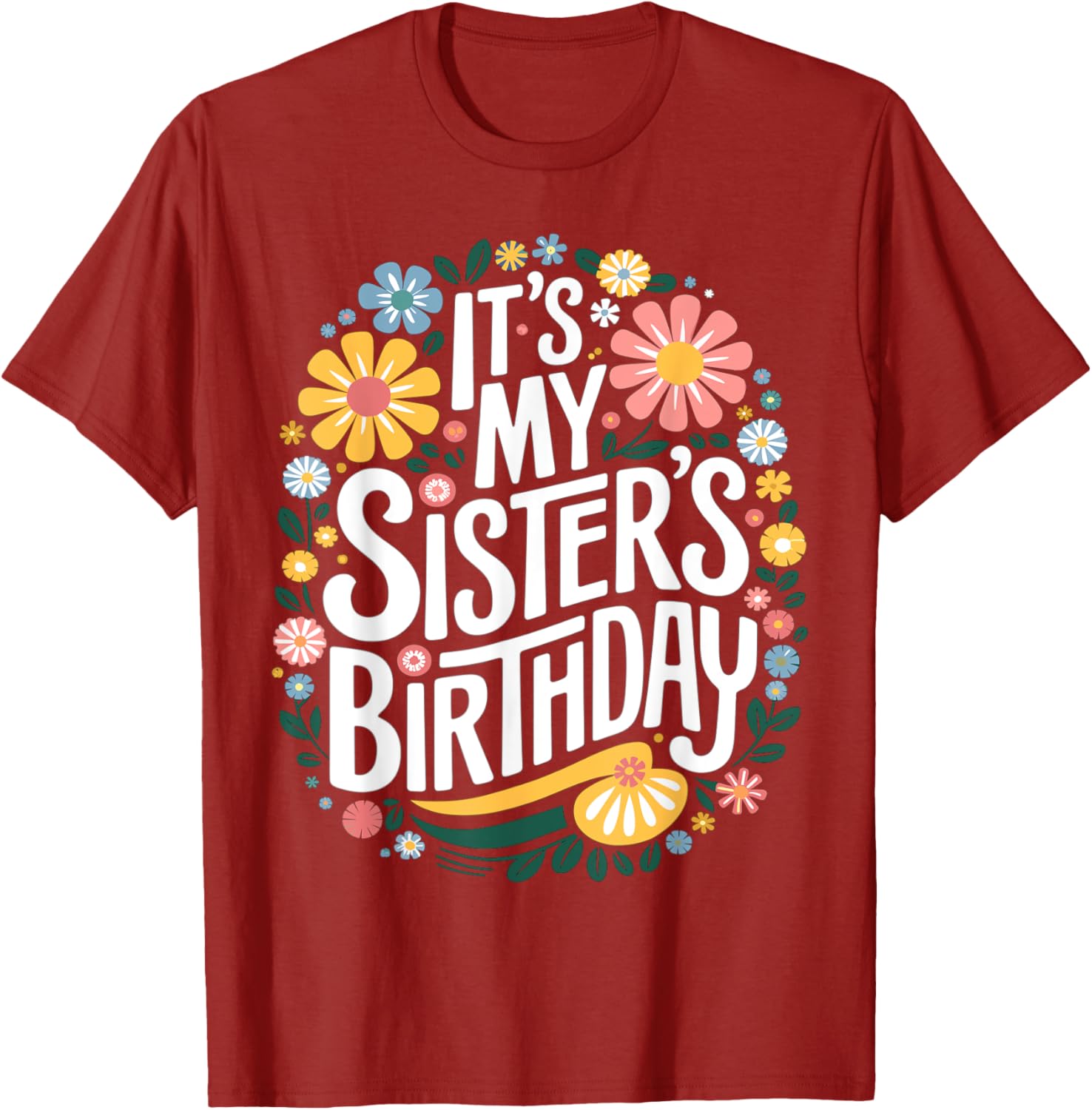Colorful Floral T-Shirt for Sisters Birthday - Women and Kids Design - 1