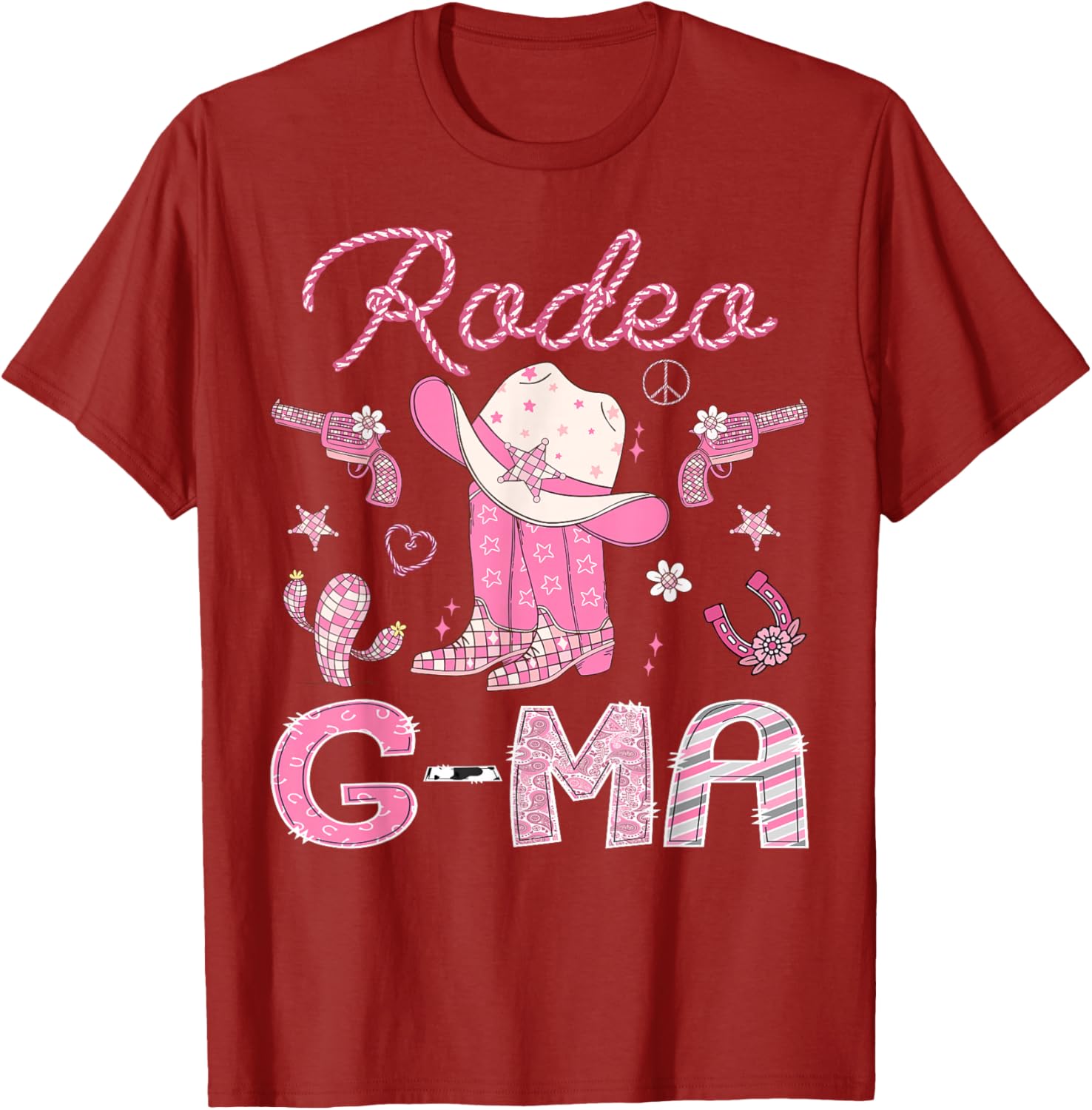 Rodeo G-Ma 1st Birthday Pink Boots Disco Cowgirl T-Shirt for Girls - 5