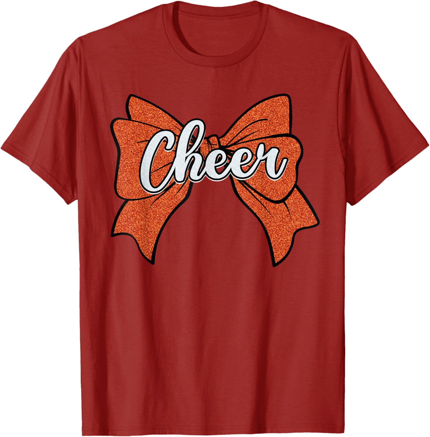 Coquette Orange Cheer Bow Sport T-Shirt for Cheerleaders and Fans - 26