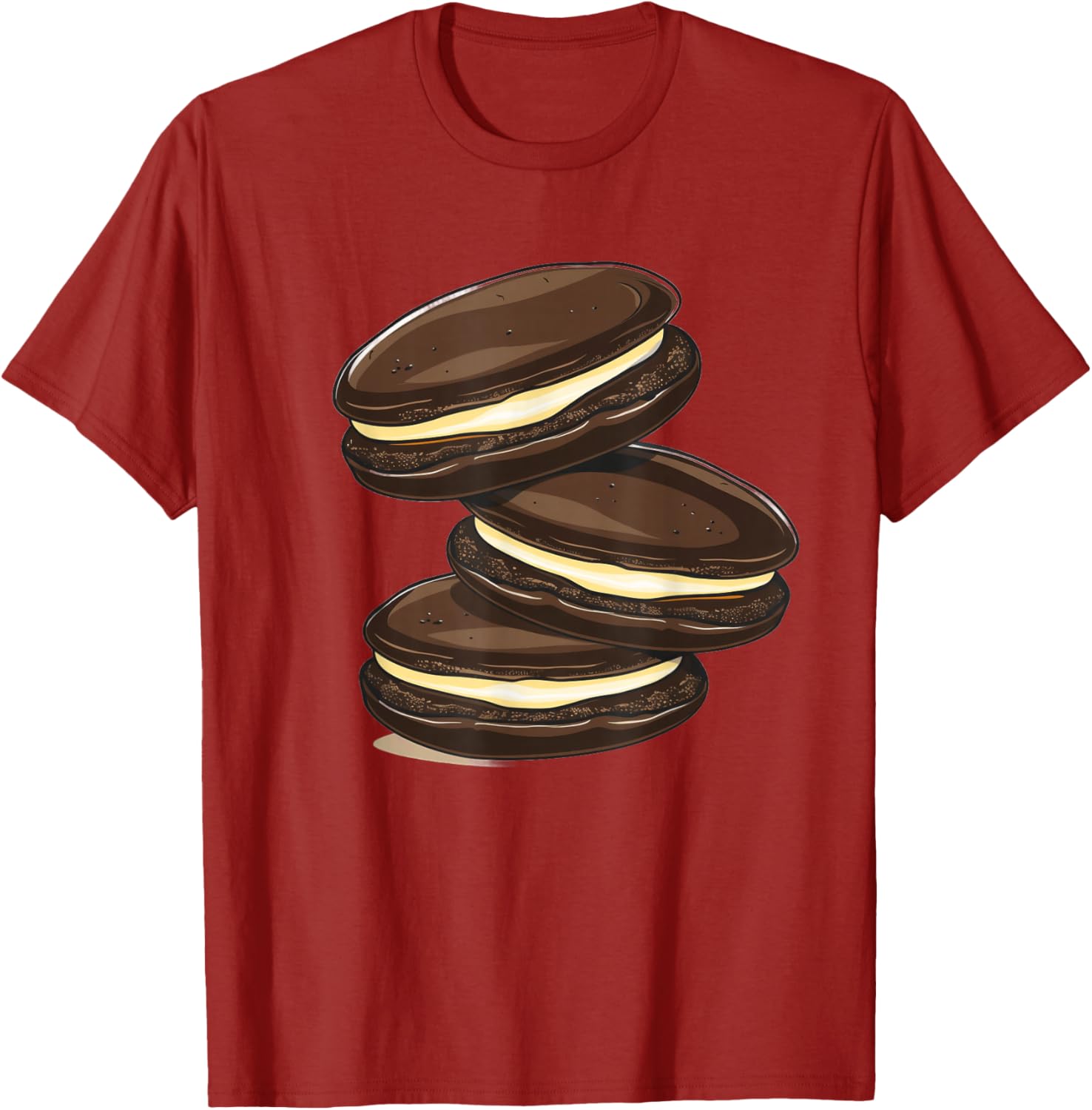 Bold Outline Whoopie Pies T-Shirt for Fun Food Lovers Clothing - 8