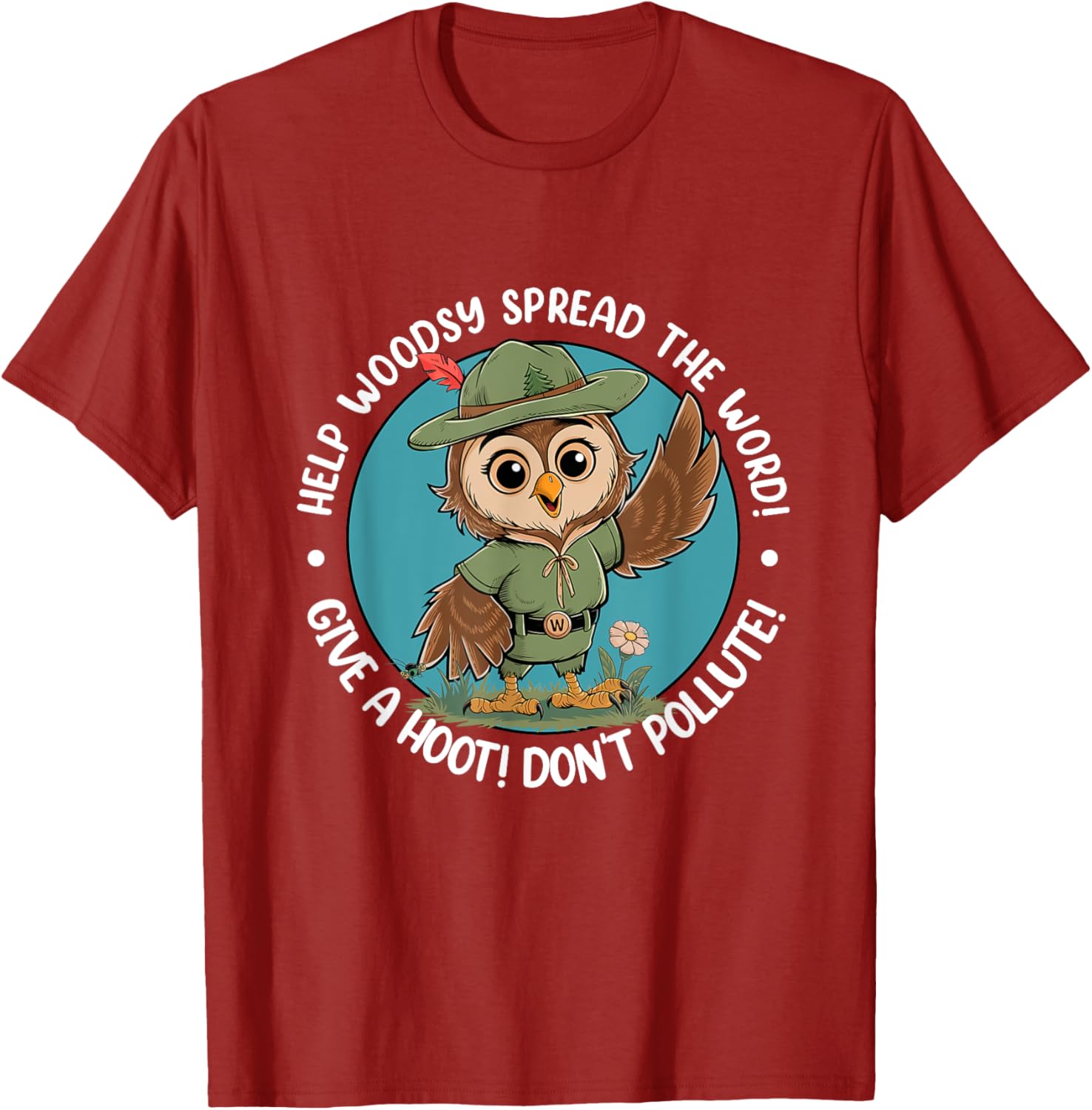 Woodsy Owl Give A Hoot Don't Pollute Vintage Retro T-Shirt for Nature Lovers - 3