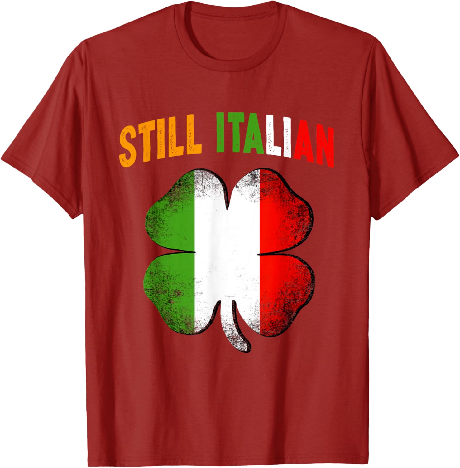Still Italian Shamrock St Patrick's Day T-Shirt Clover Italy Flag Design - 14