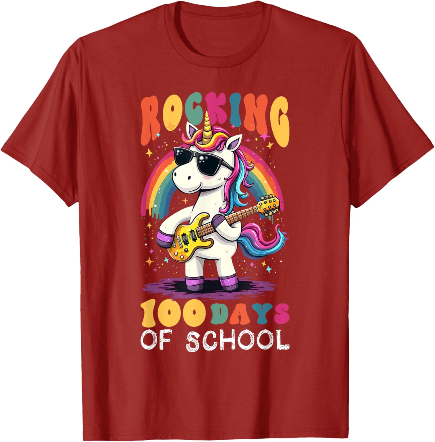 Unicorn 100 Days of School Teacher T-Shirt for Magical Celebrations - 13