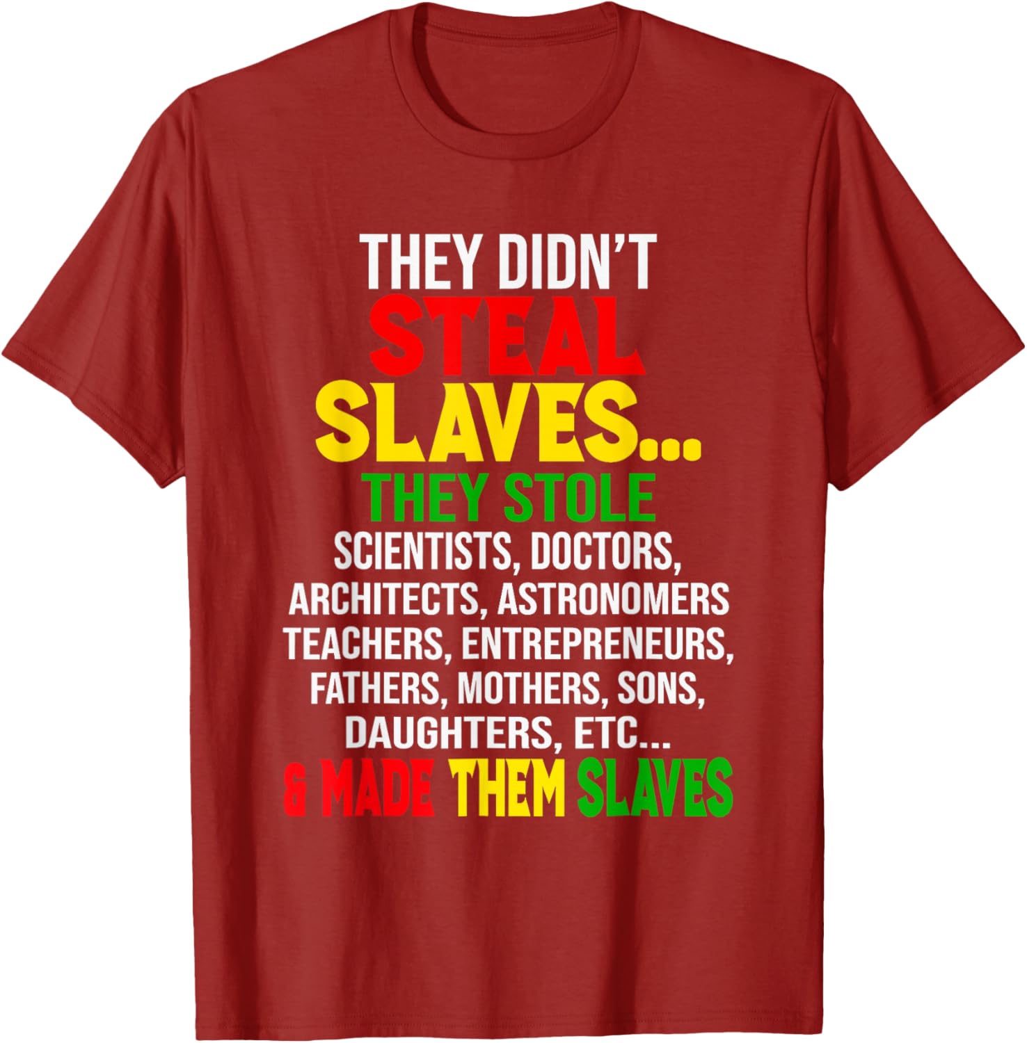They Didn't Steal Slaves Melanin Black History Month T-Shirt for All - 22