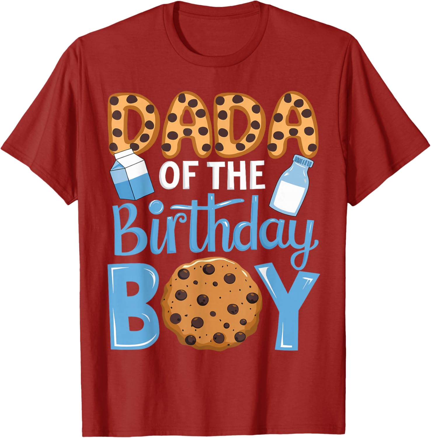 Dada of The Birthday Boy Milk and Cookies Dad 1st Birthday T-Shirt - 10
