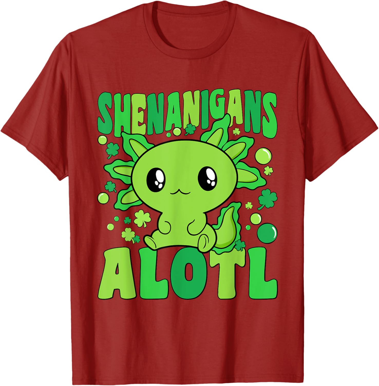 Cute Axolotl St Patricks Day T-Shirt for Kids - Fun Alotl Design - 2