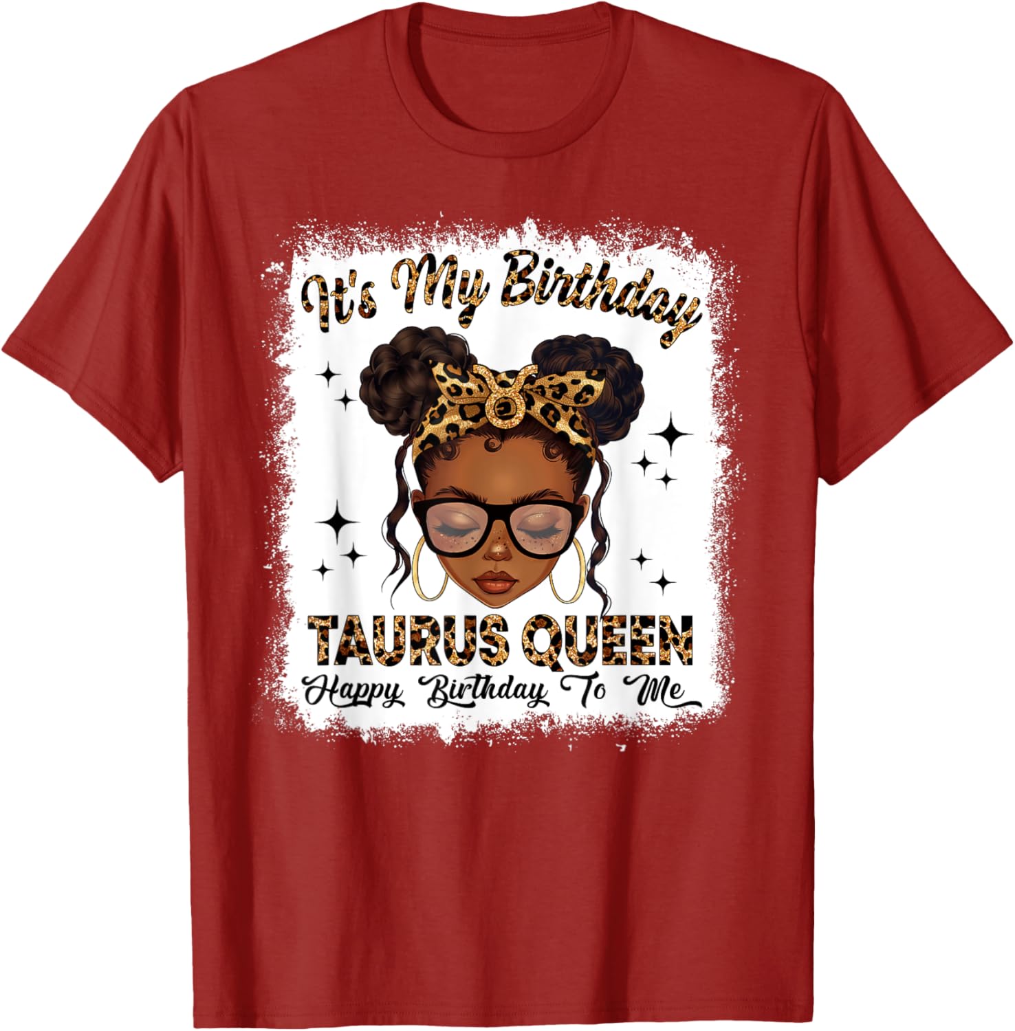 Taurus Queen Messy Bun T-Shirt for Women – Zodiac Birthday Gift - 16