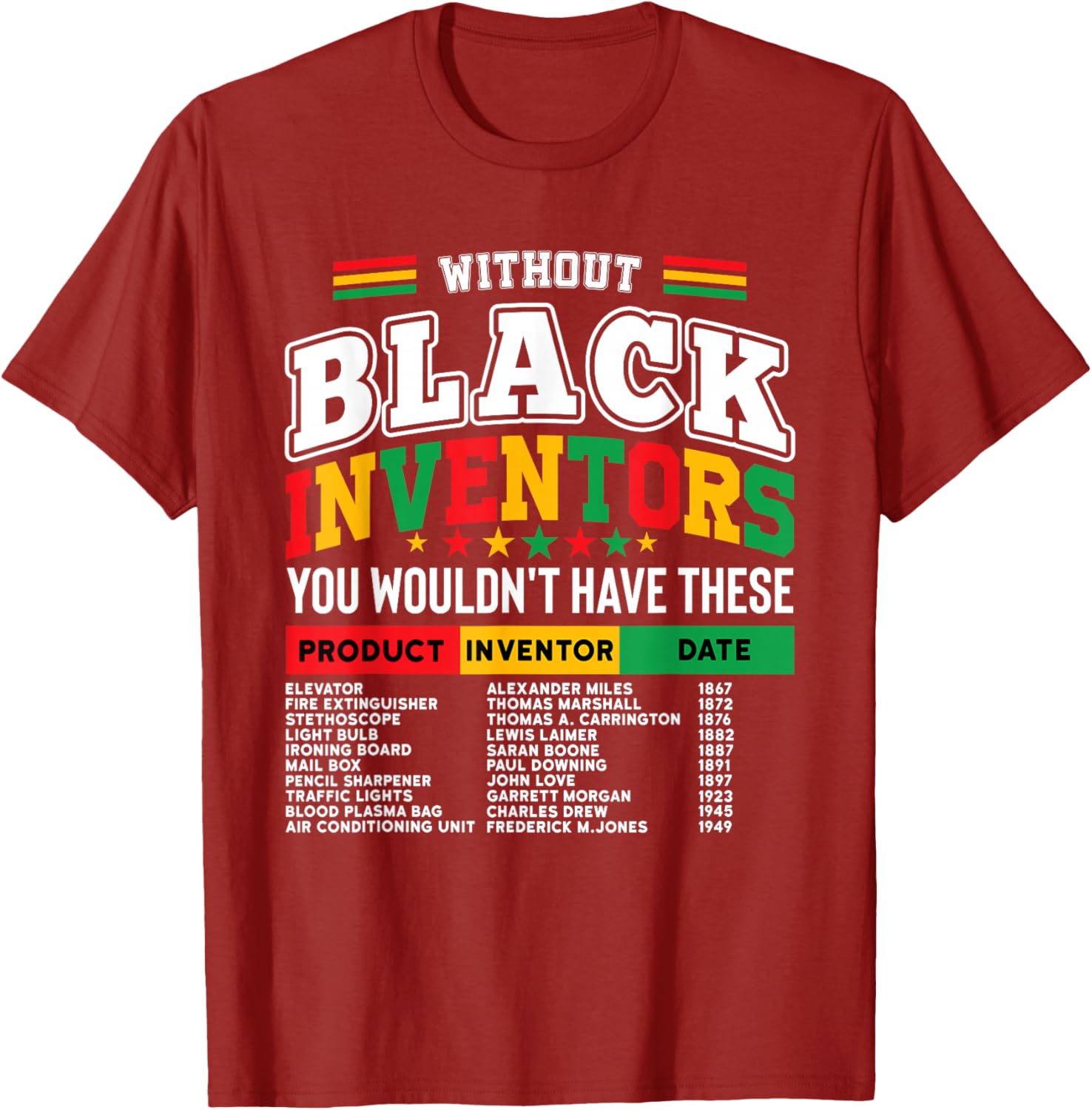 Celebrate Innovation with Afro Pride T-Shirt Featuring Black Inventors - 10