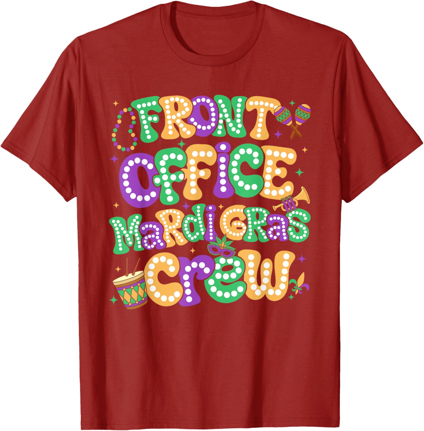 Celebrate Mardi Gras with Front Office Crew Staff Carnival T-Shirt - 4