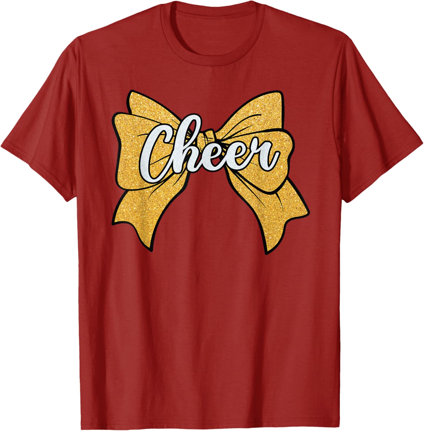 Coquette Yellow Cheerleader T-Shirt with Cheer Bow for Sport Fans - 22