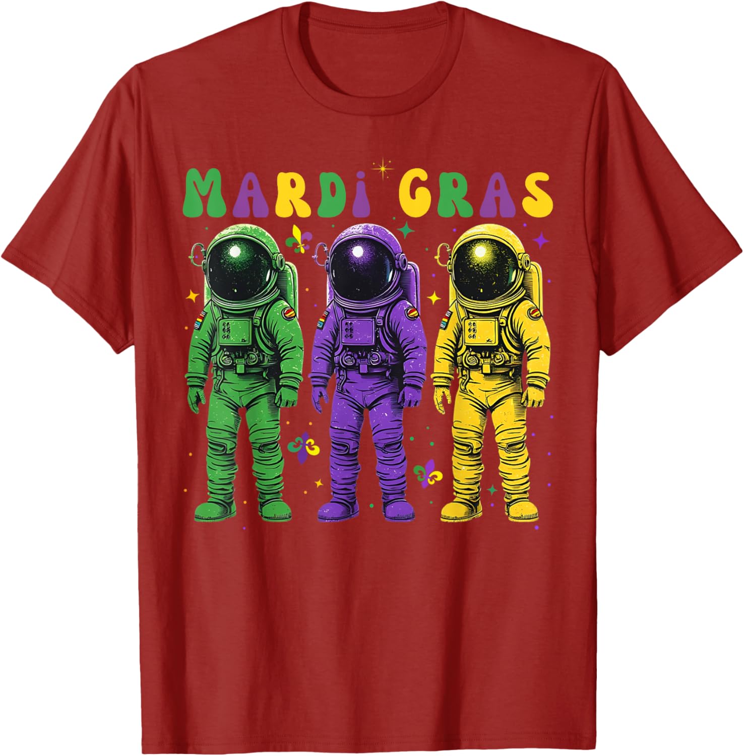 Astronaut Mardi Gras T-Shirt - Groovy New Orleans Carnival Fashion - 10