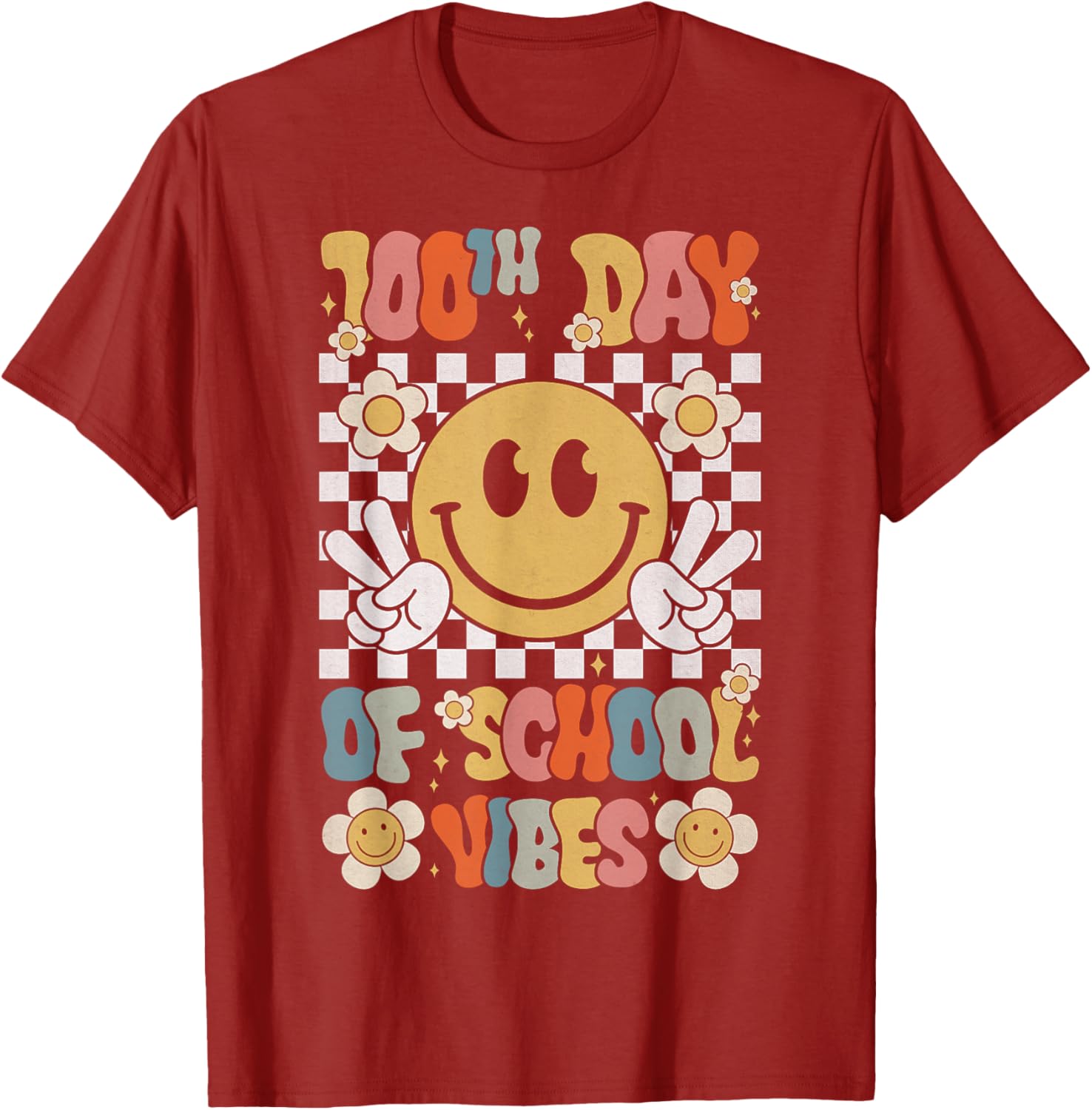 Cute 100th Day of School Smile Face T-Shirt for Kids Celebration - 8