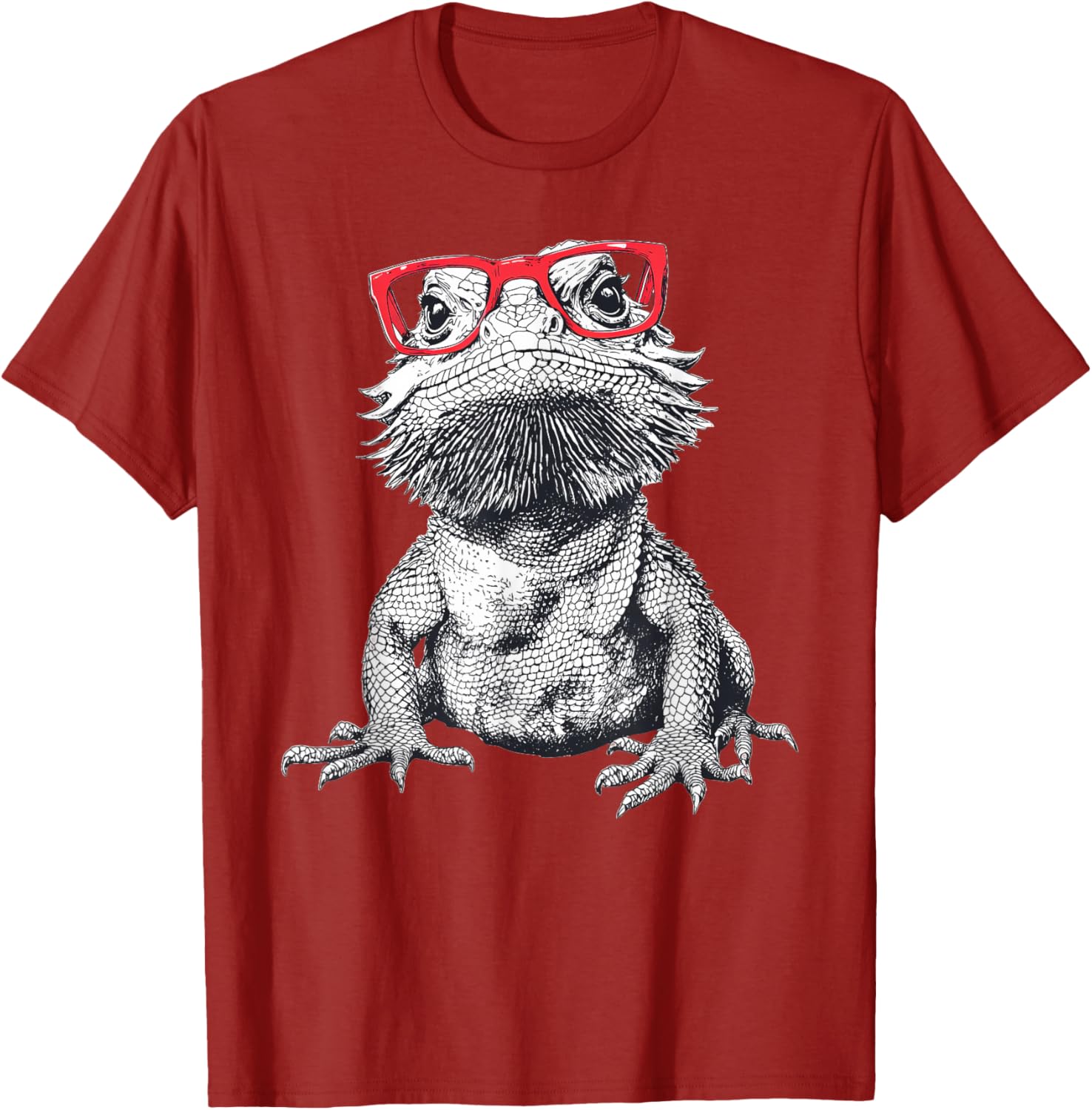 Cool Bearded Dragon Nerdy Glasses T-Shirt for Fun Animal Lovers - 5