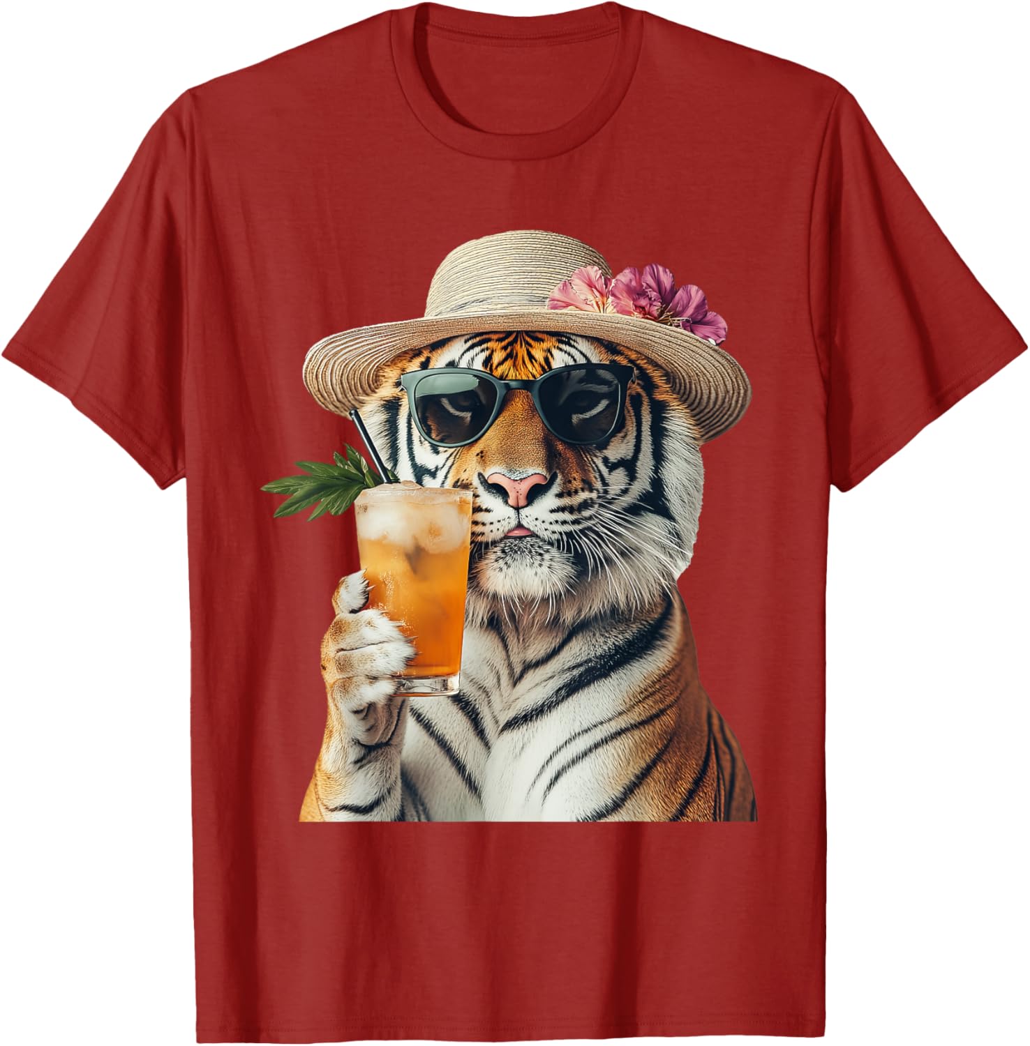Stylish Tiger Cocktail T-Shirt for Fun Casual Wear and Unique Style - 14