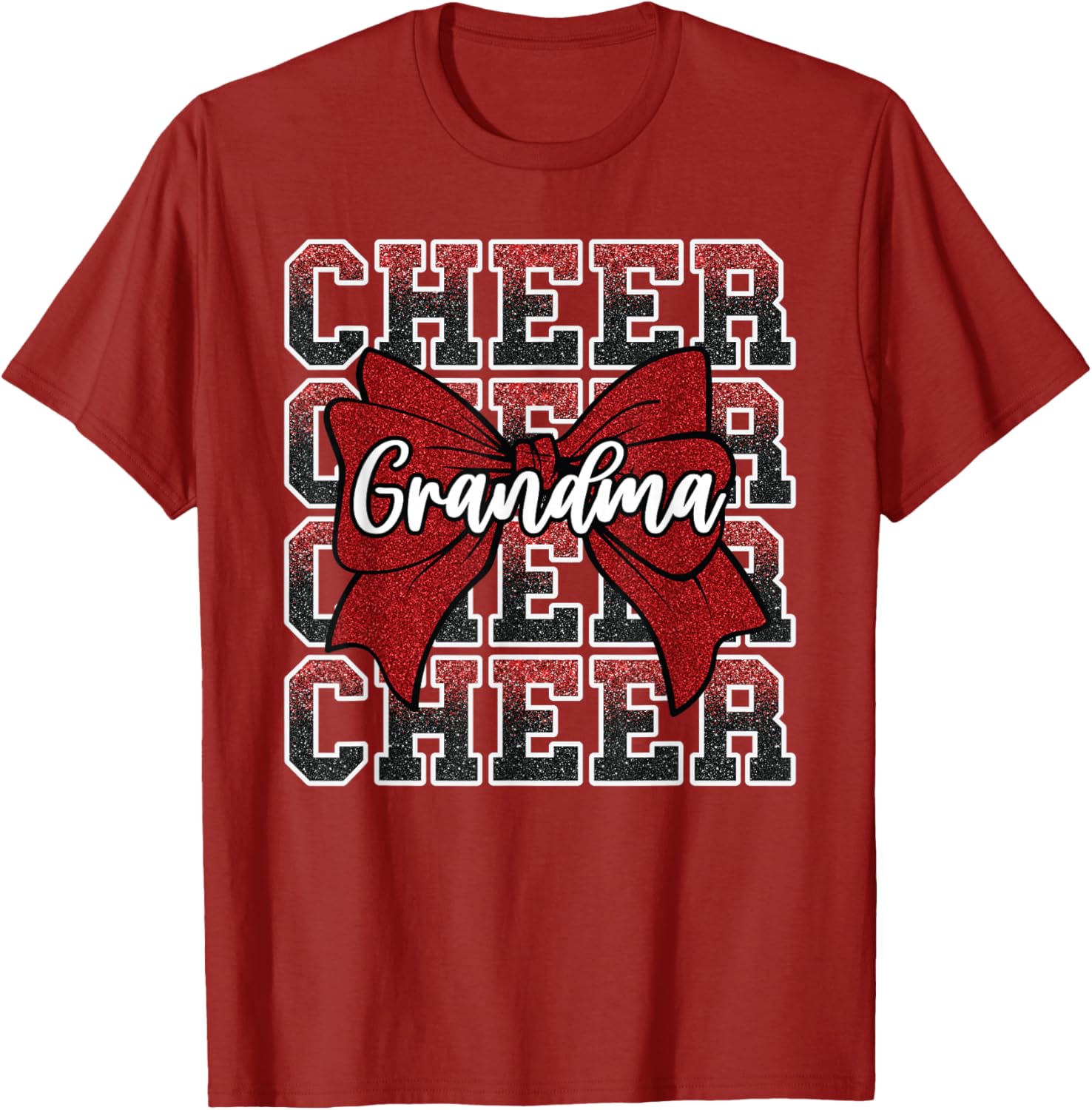 Cheer G-Ma Grandma Cheerleader Red T-Shirt for Cheer Fans and Family - 28