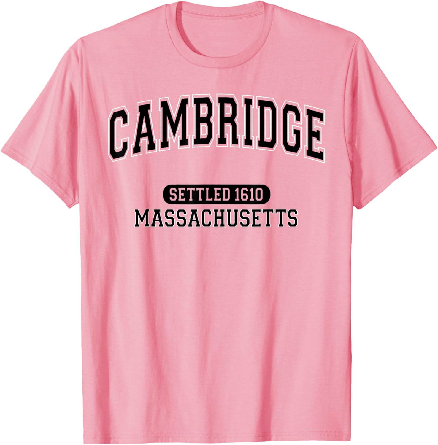 Vintage Arched Black T-Shirt Celebrating Cambridge Massachusetts 1610 - 5