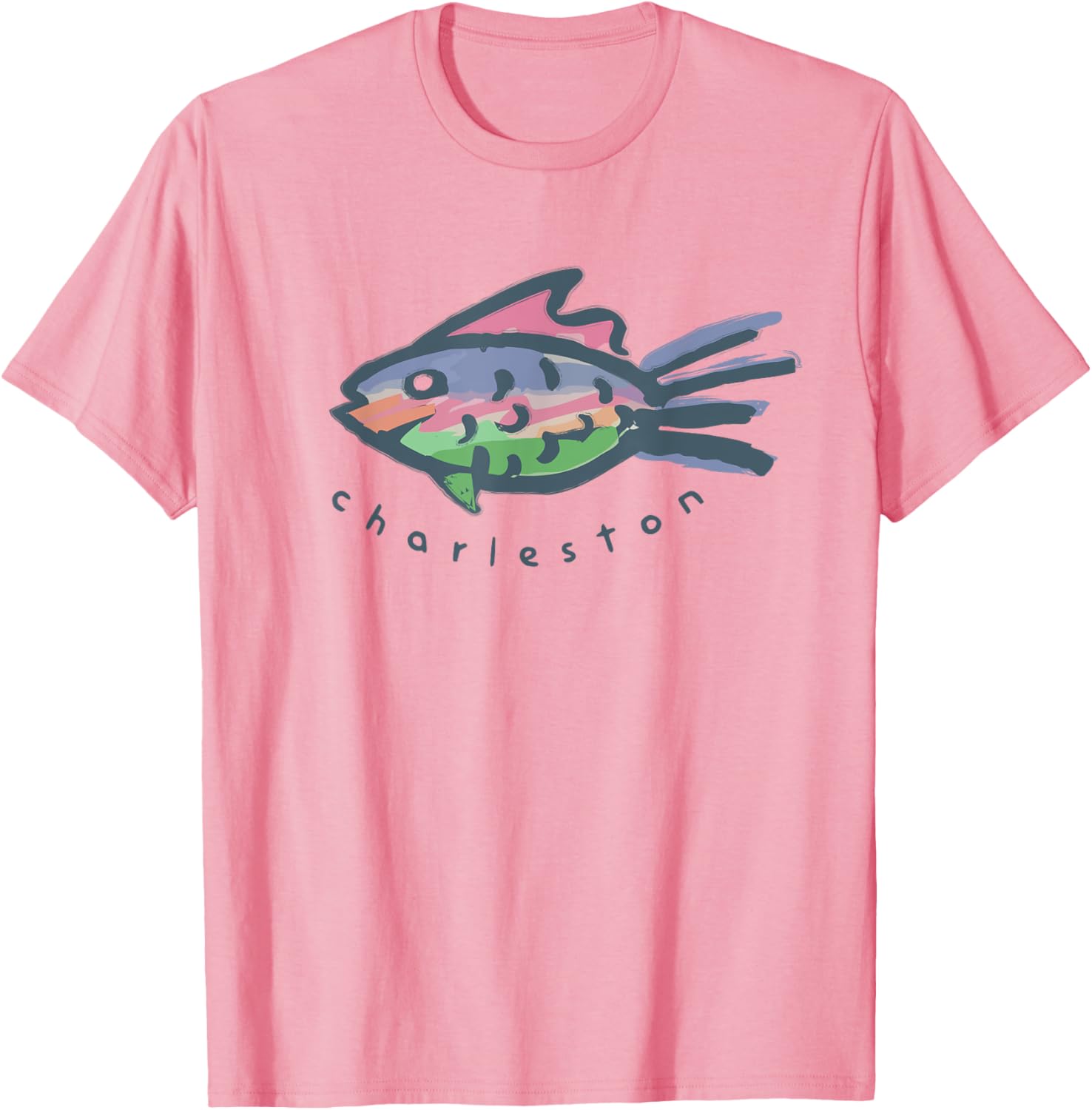 Charleston SC Tropical Fish Graphic T-Shirt for Fun Beach Vibes - 6